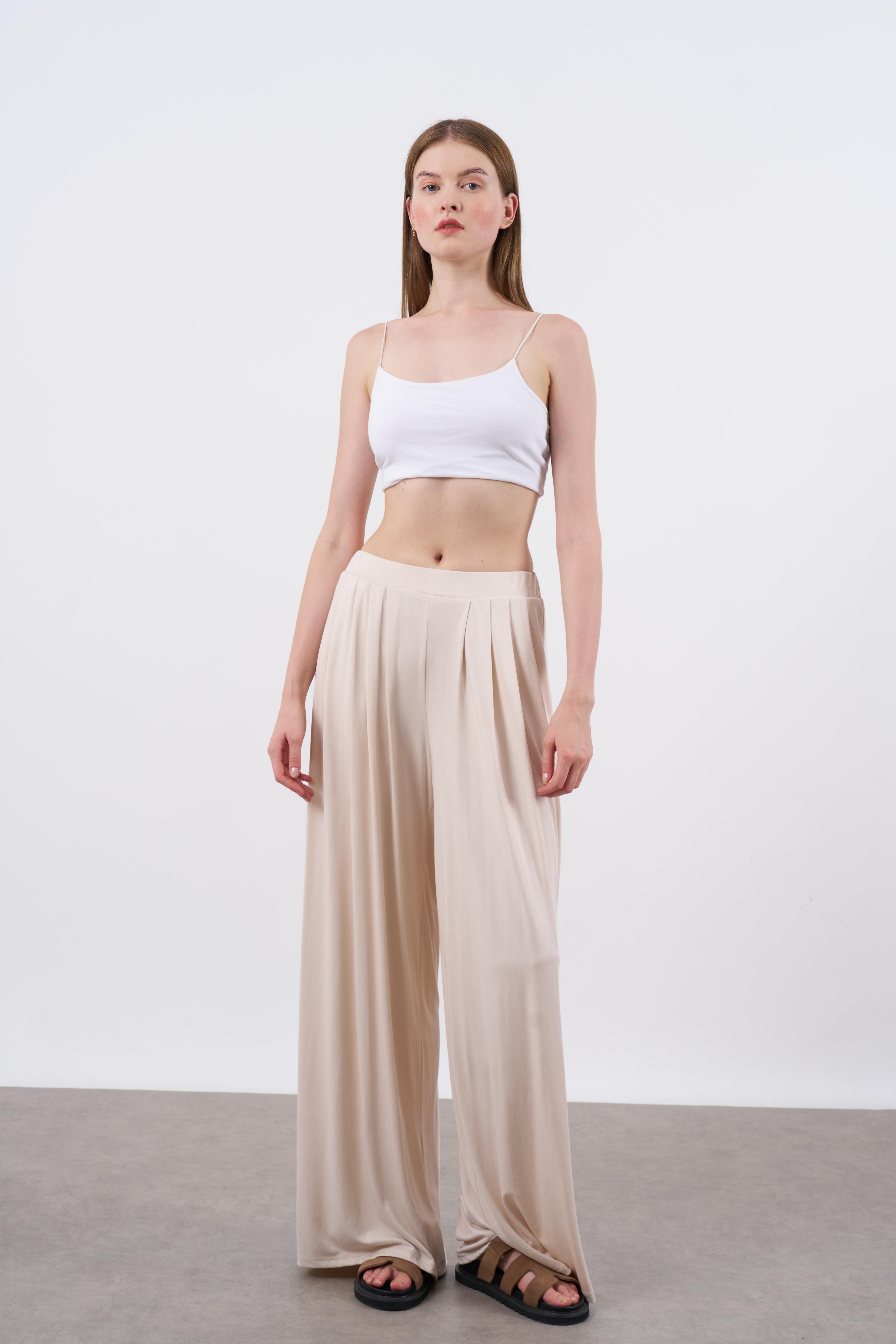 51049 PİLİLİ SALAŞ PANTOLON TAŞ