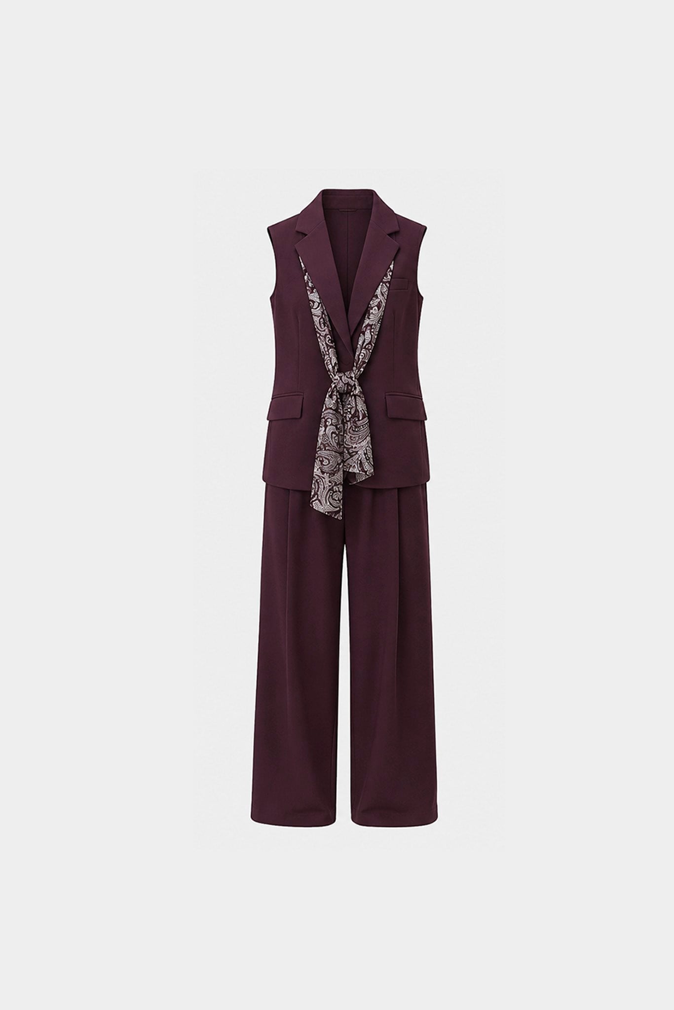 9718 ŞALLI YELEK PANTOLON TAKIM (9417) MÜRDÜM
