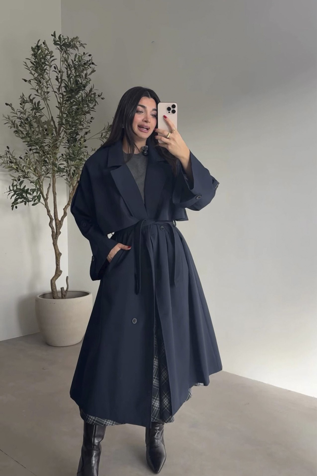9476 POLİVİSKON TRENÇ LACİVERT