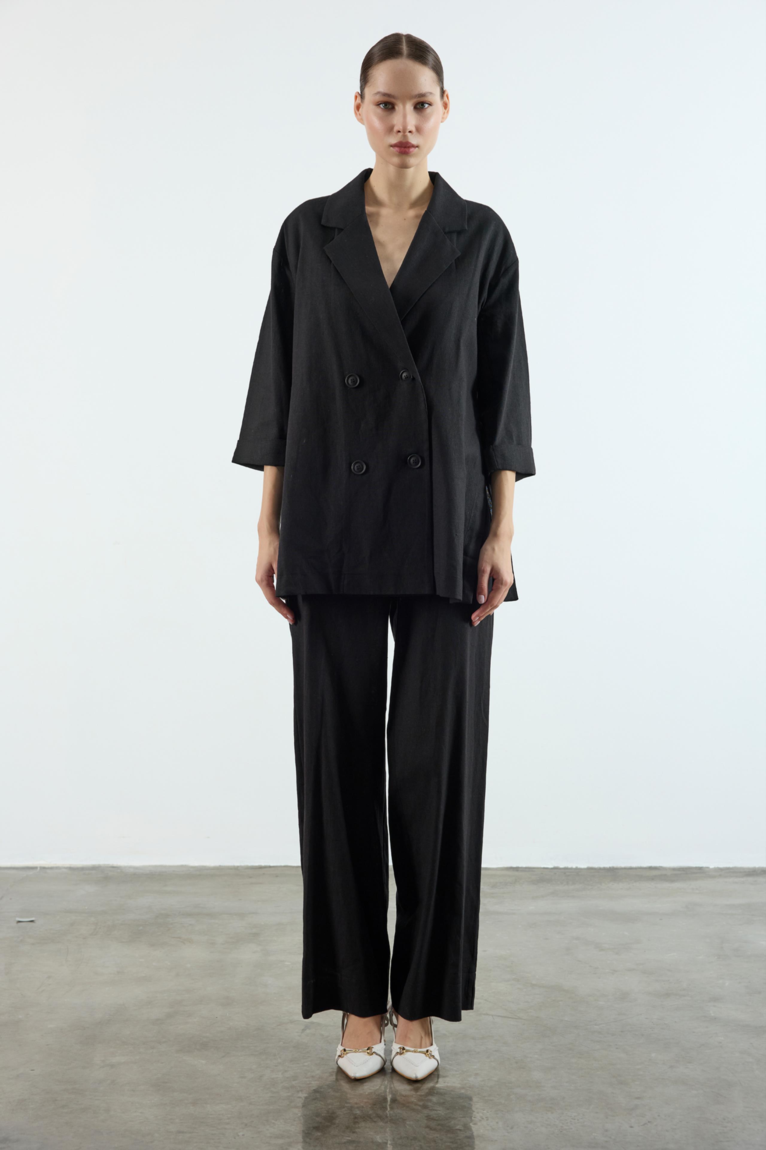 9450 KRUVAZE CEKET PANTOLON TAKIM SİYAH