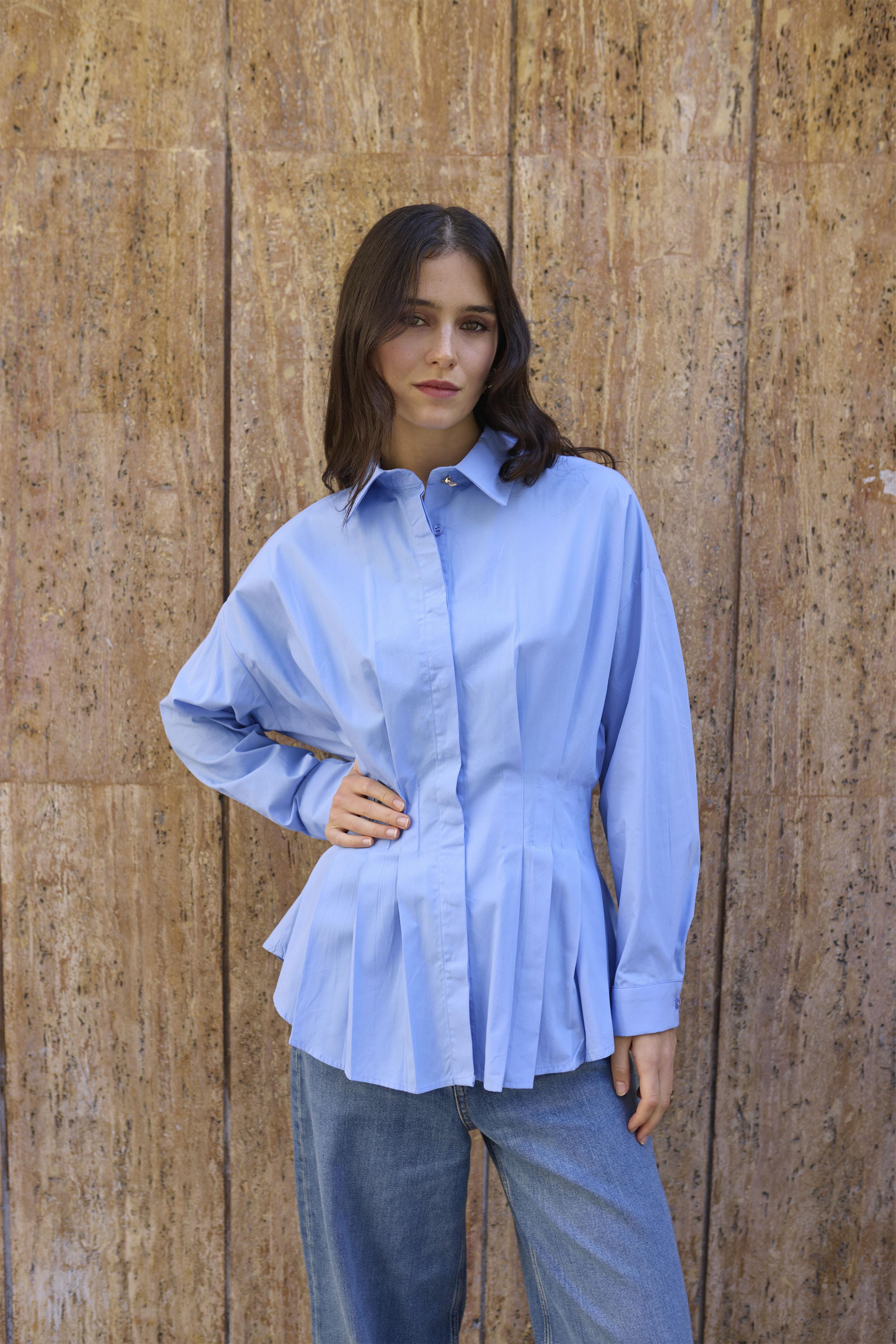 4996 PİLİLİ GÖMLEK MAVİ