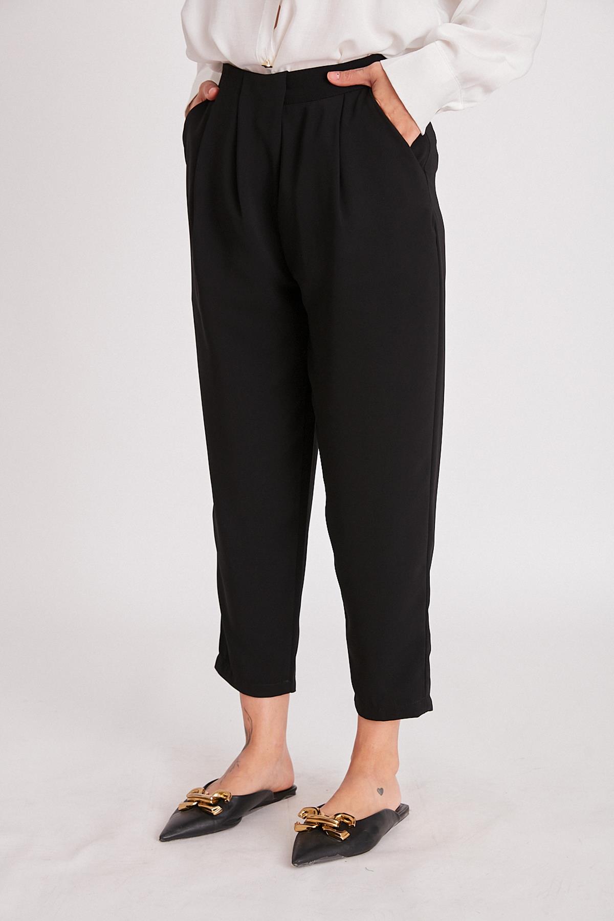 50739 PİLELİ PANTOLON SİYAH