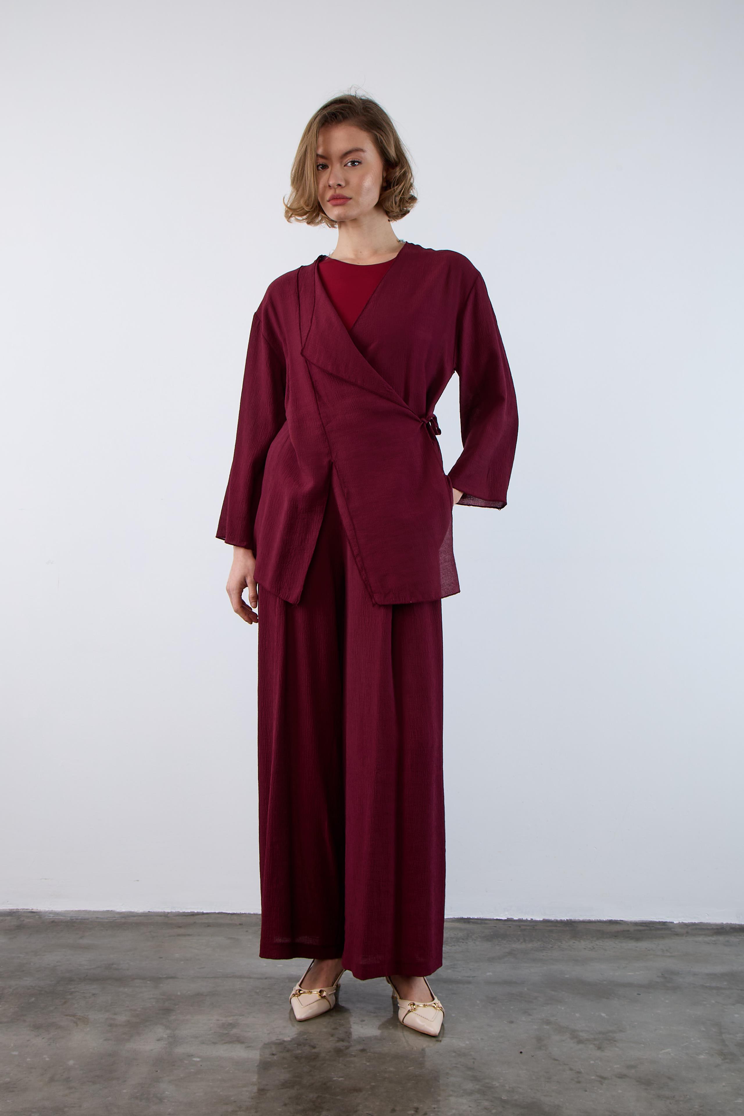51109 KİMONO TAKIM BORDO