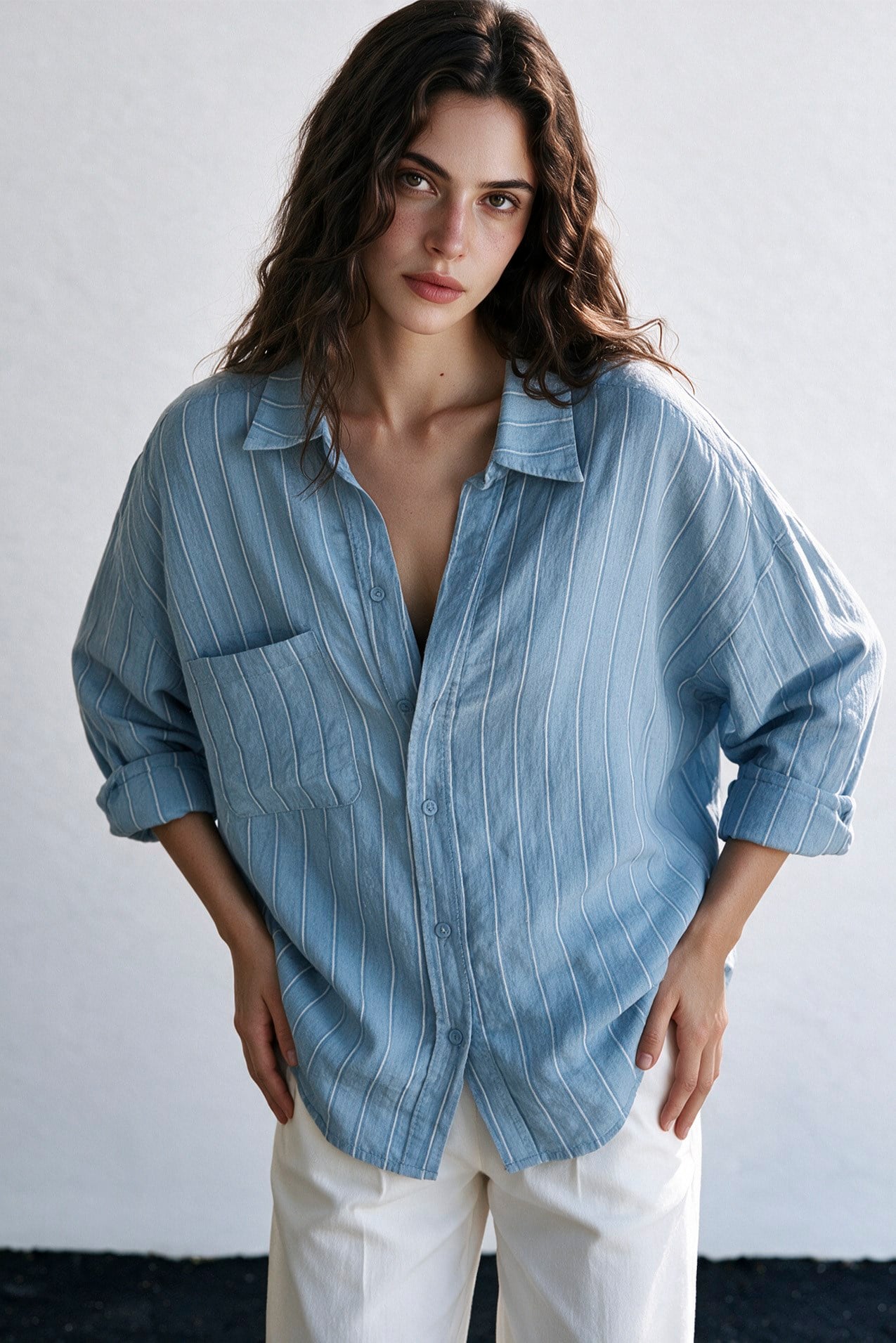 4758 OVERSIZE GÖMLEK(4612) İNDİGO