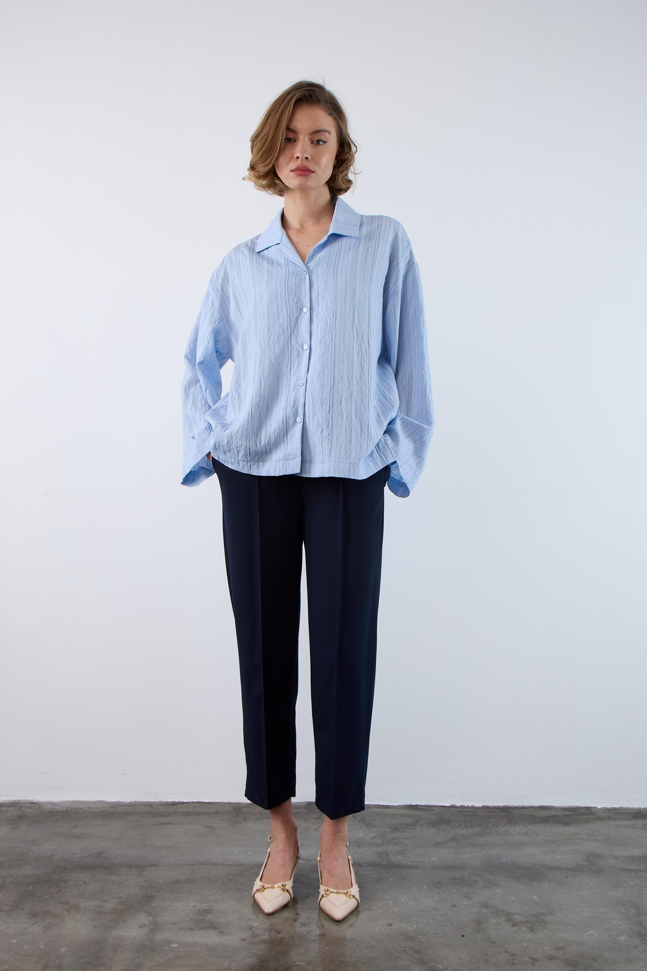 4956 OVERSIZE GÖMLEK MAVİ