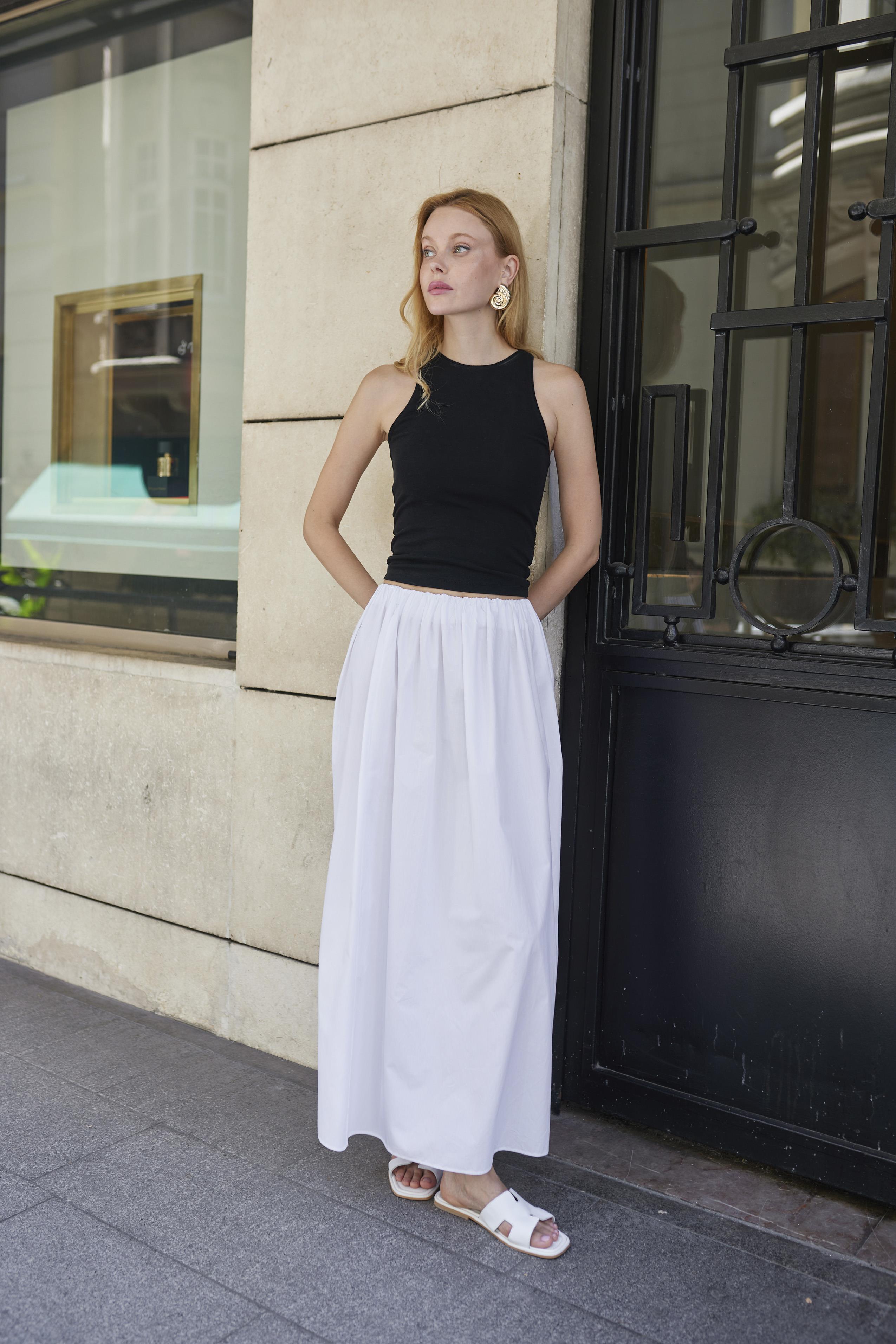 3331 DİKİŞSİZ ETEK BEYAZ