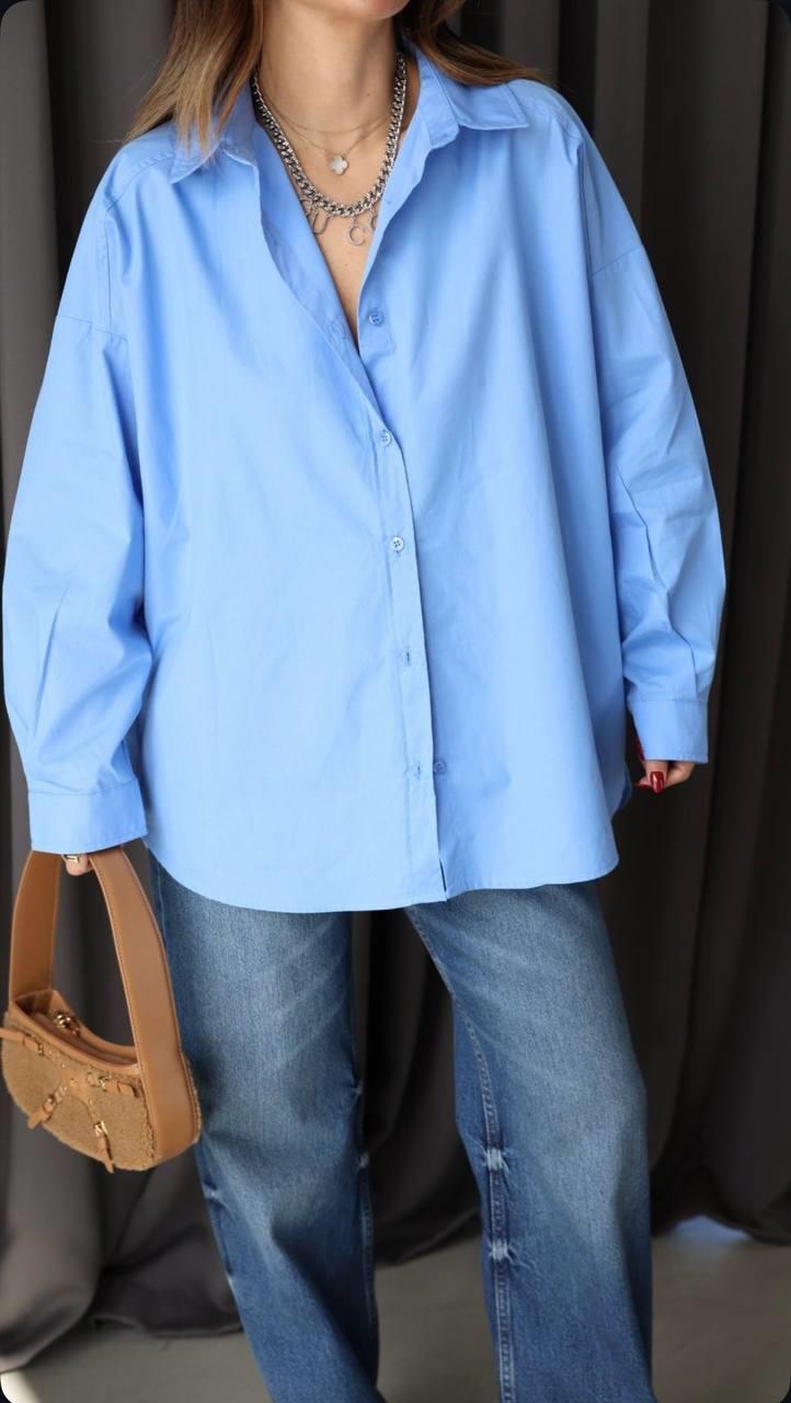 4943 POPLİN GÖMLEK MAVİ