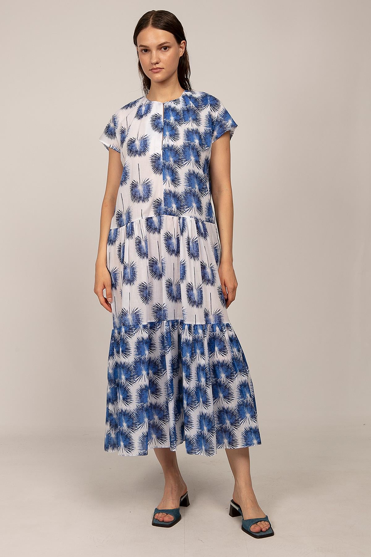 3127 EMPİRME ELBİSE MAVİ