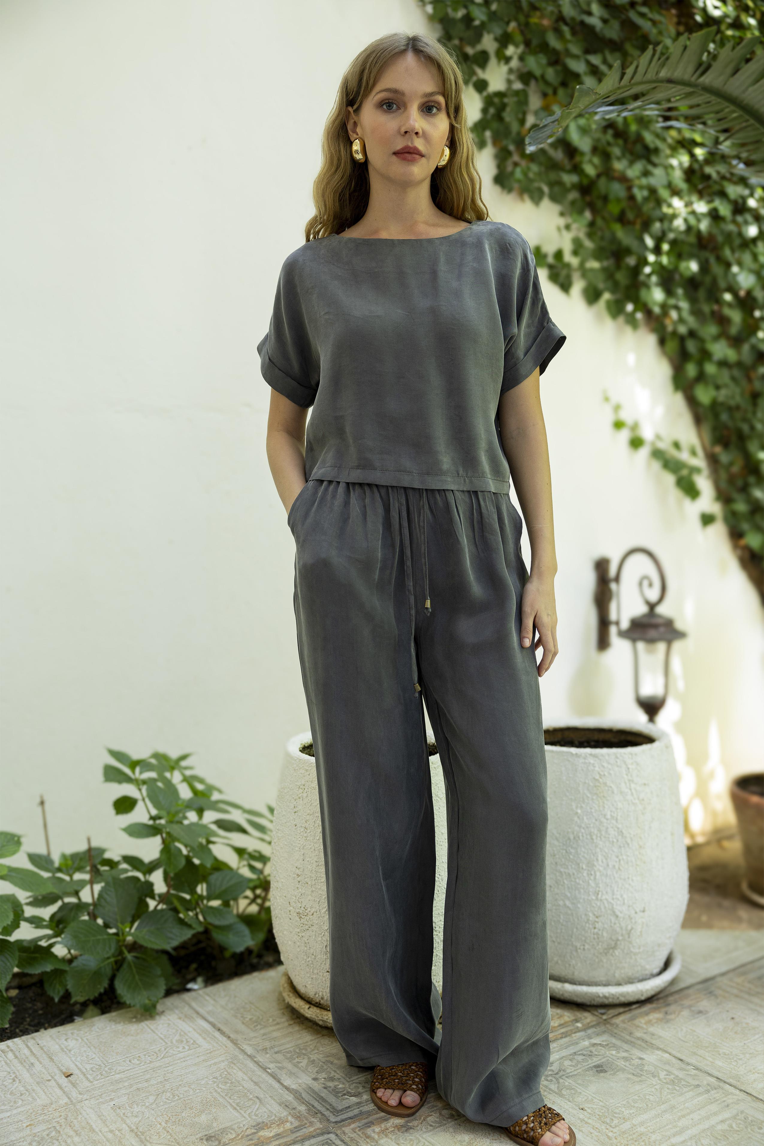 51163 BLUZ PANTOLON TAKIM ANTRASİT