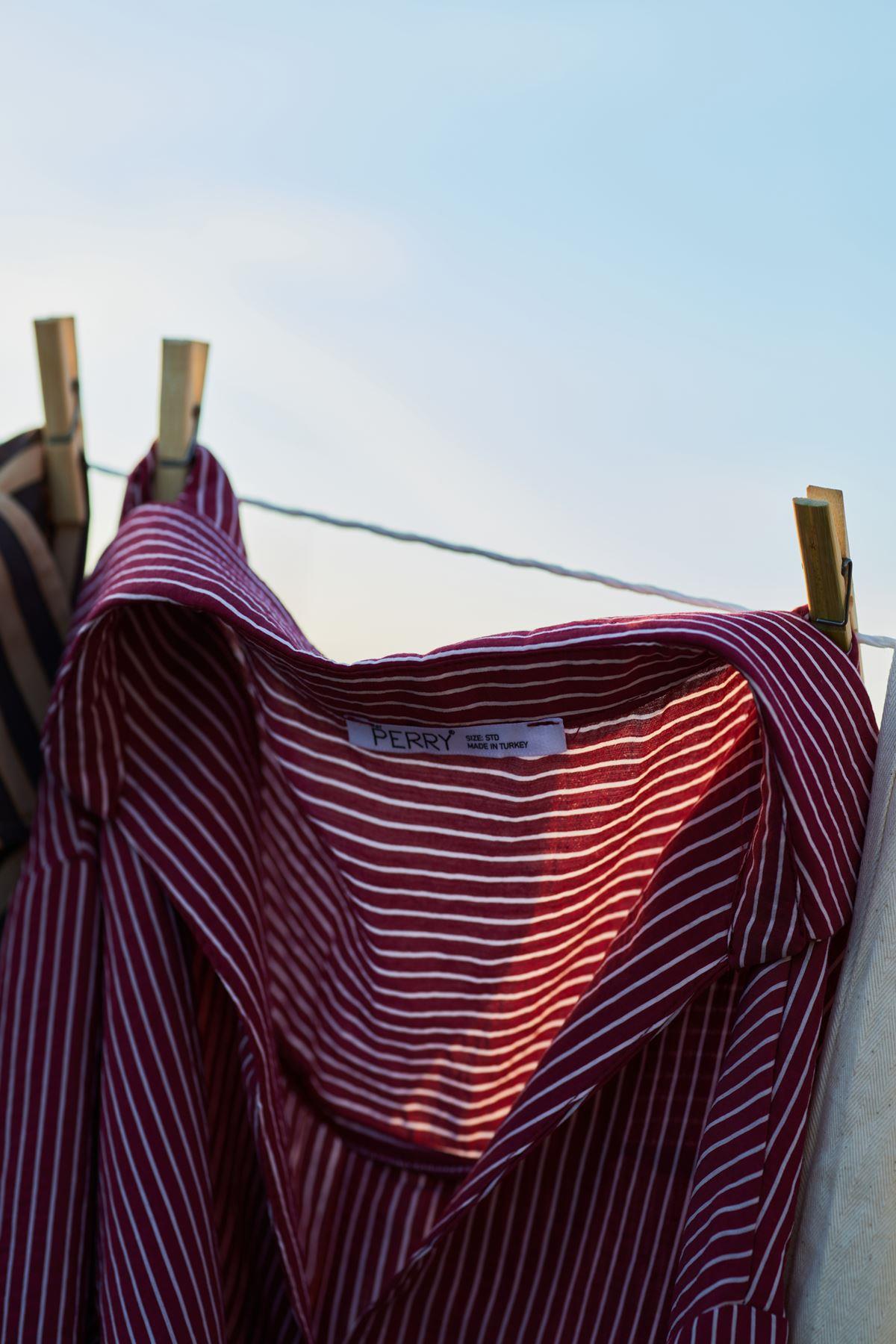 4906 ÇİZGİLİ GÖMLEK BORDO