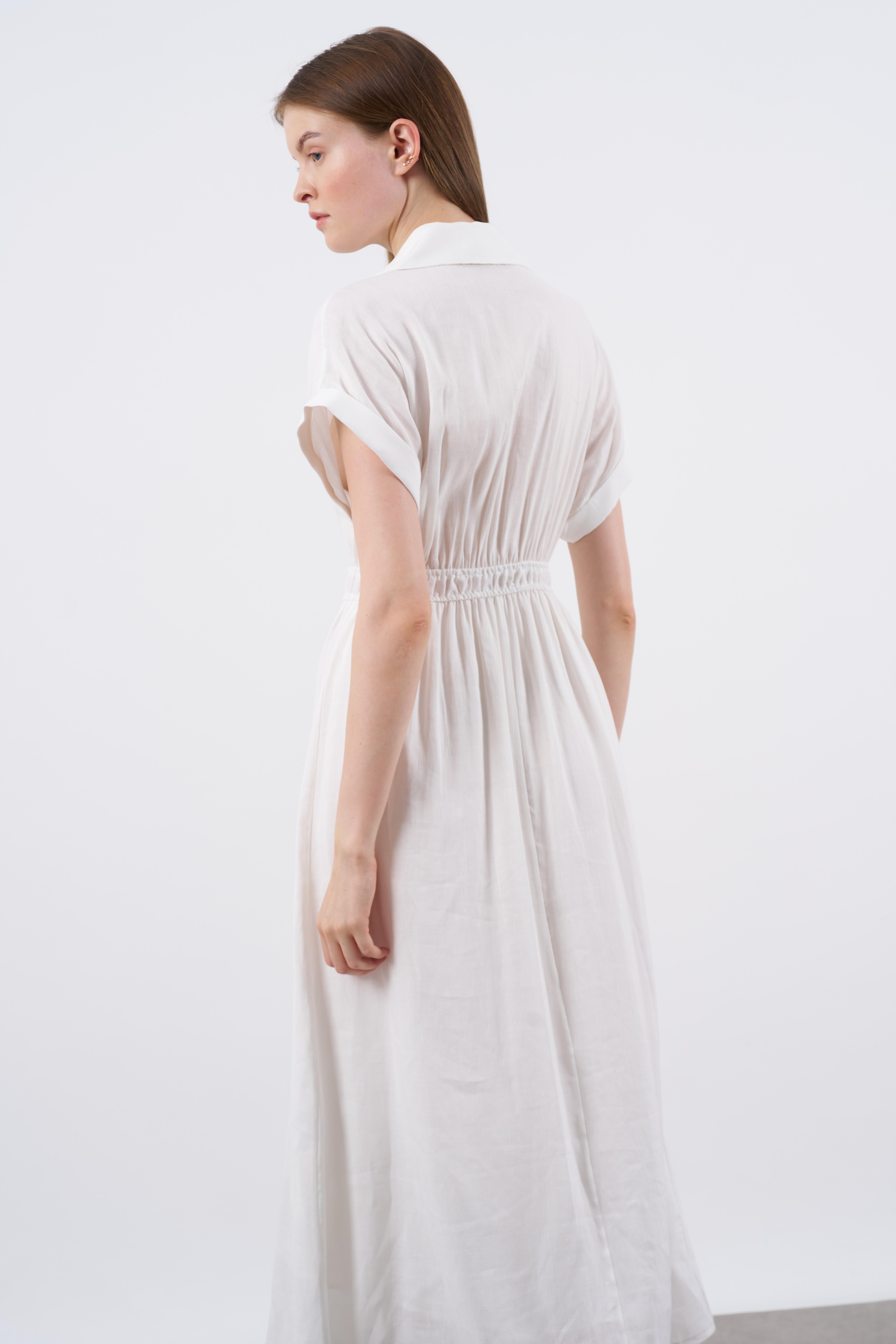 3222-GÖMLEK ELBİSE BEYAZ