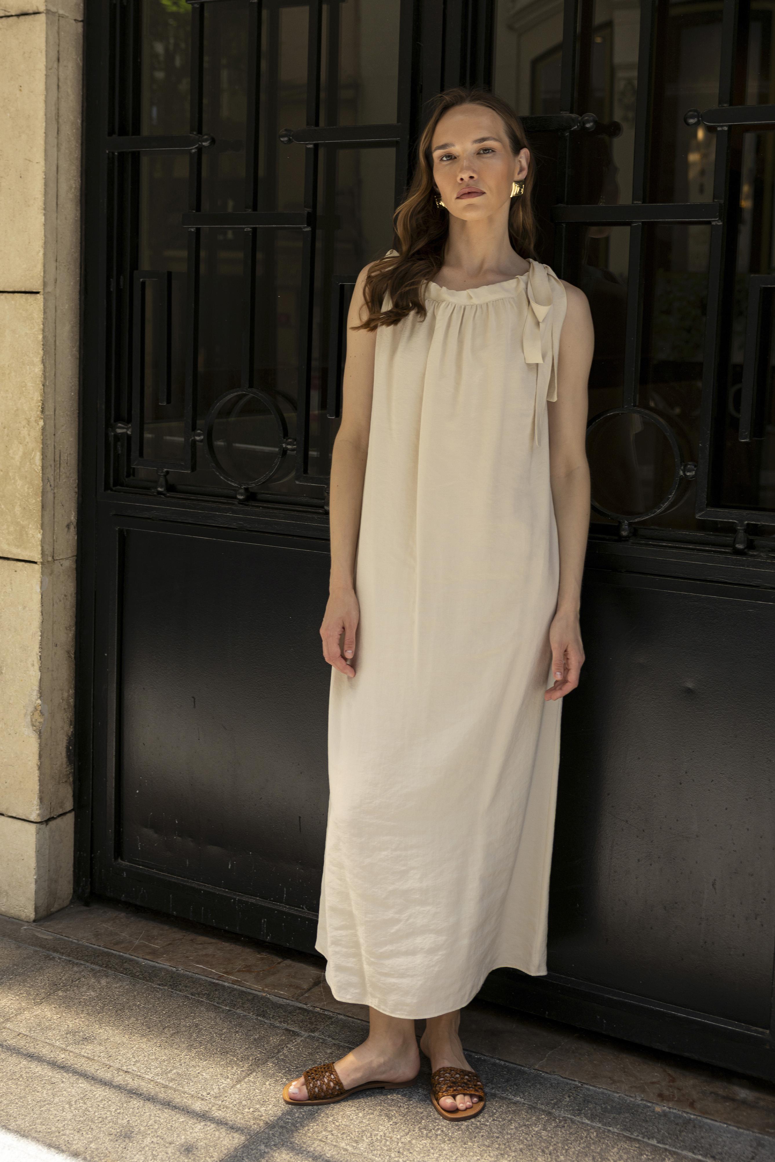 3213 OMUZDAN BAĞLAMALI ELBİSE TAŞ