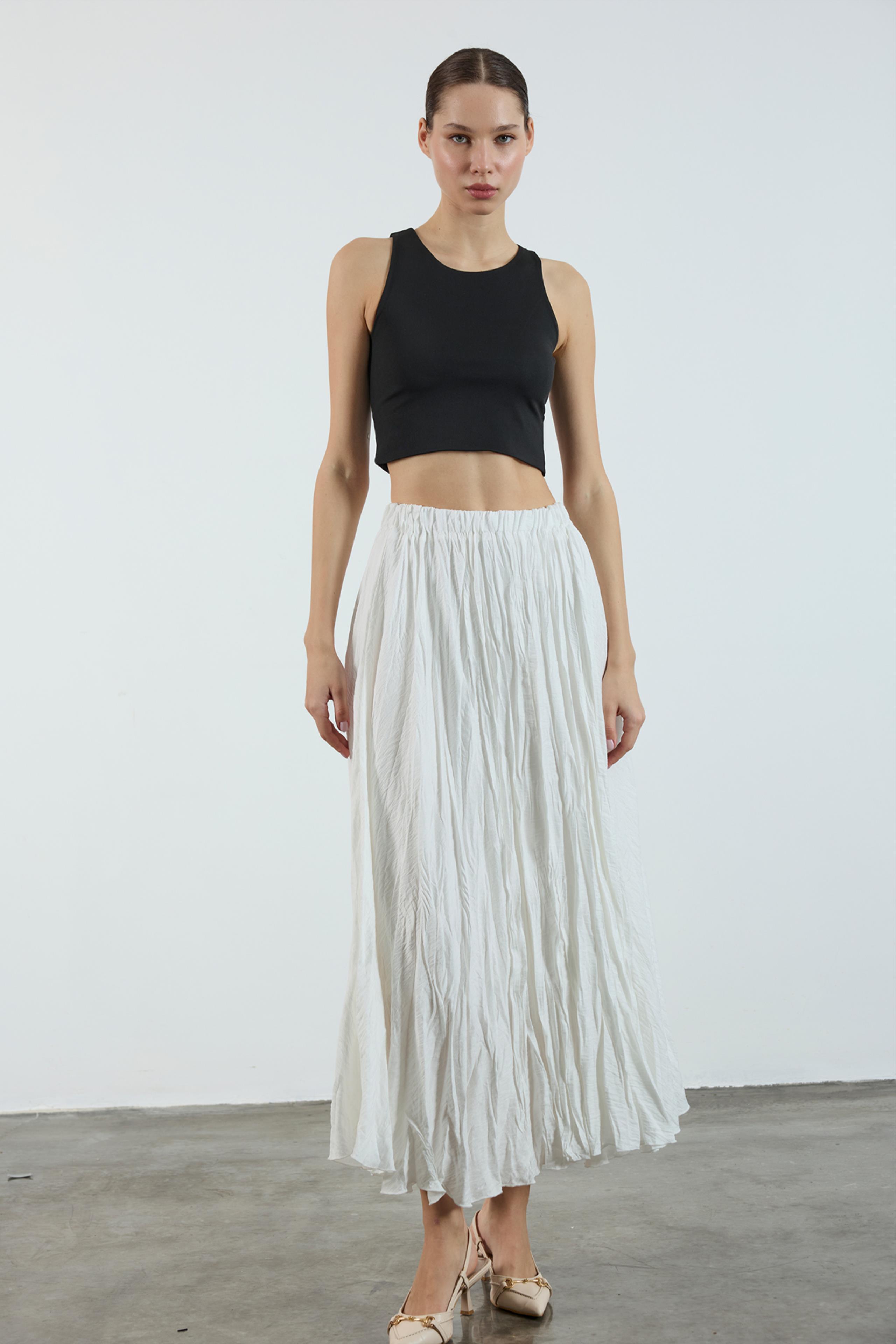 3207 KIRIŞIK ETEK BEYAZ