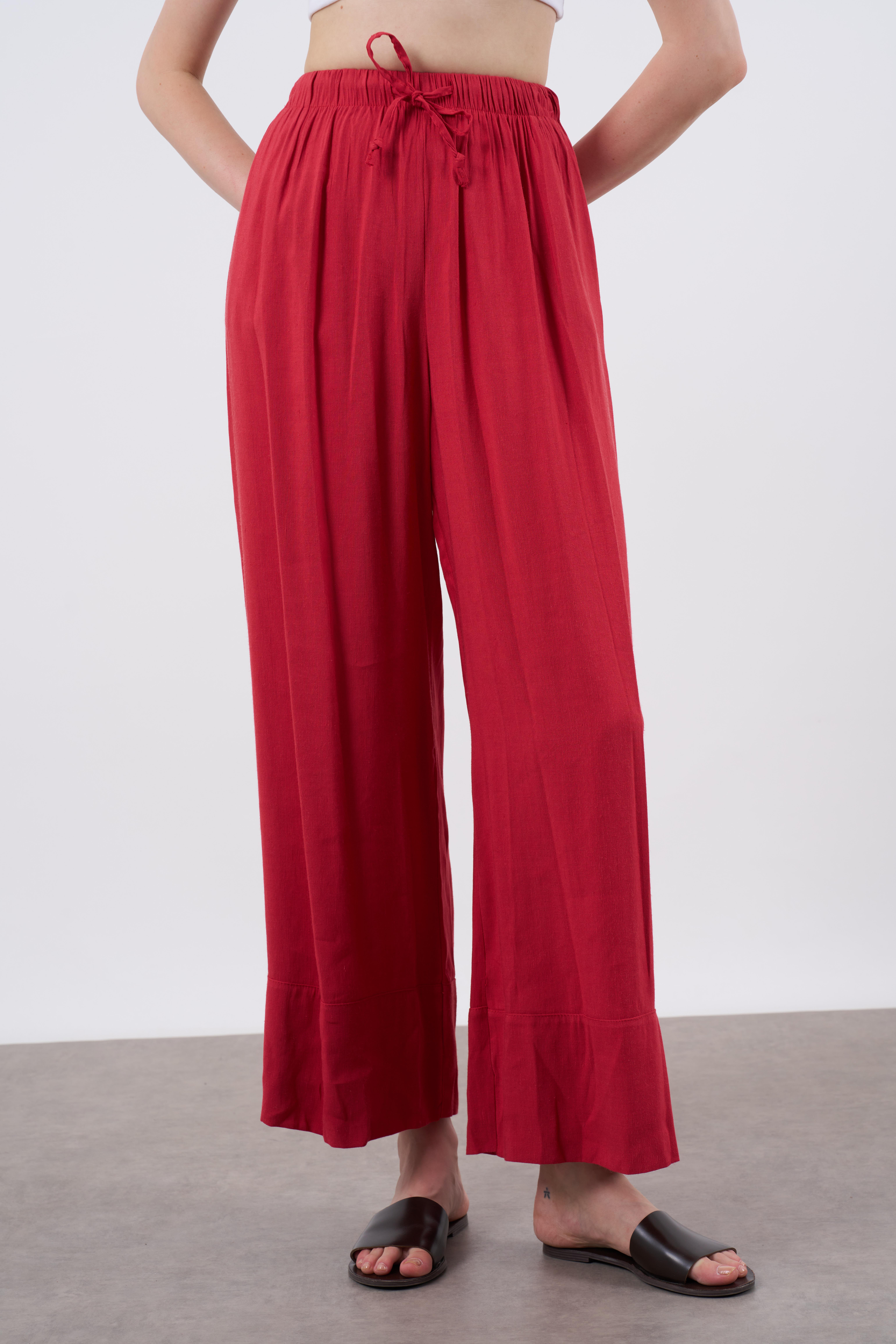 50983 KETEN PANTOLON KIRMIZI