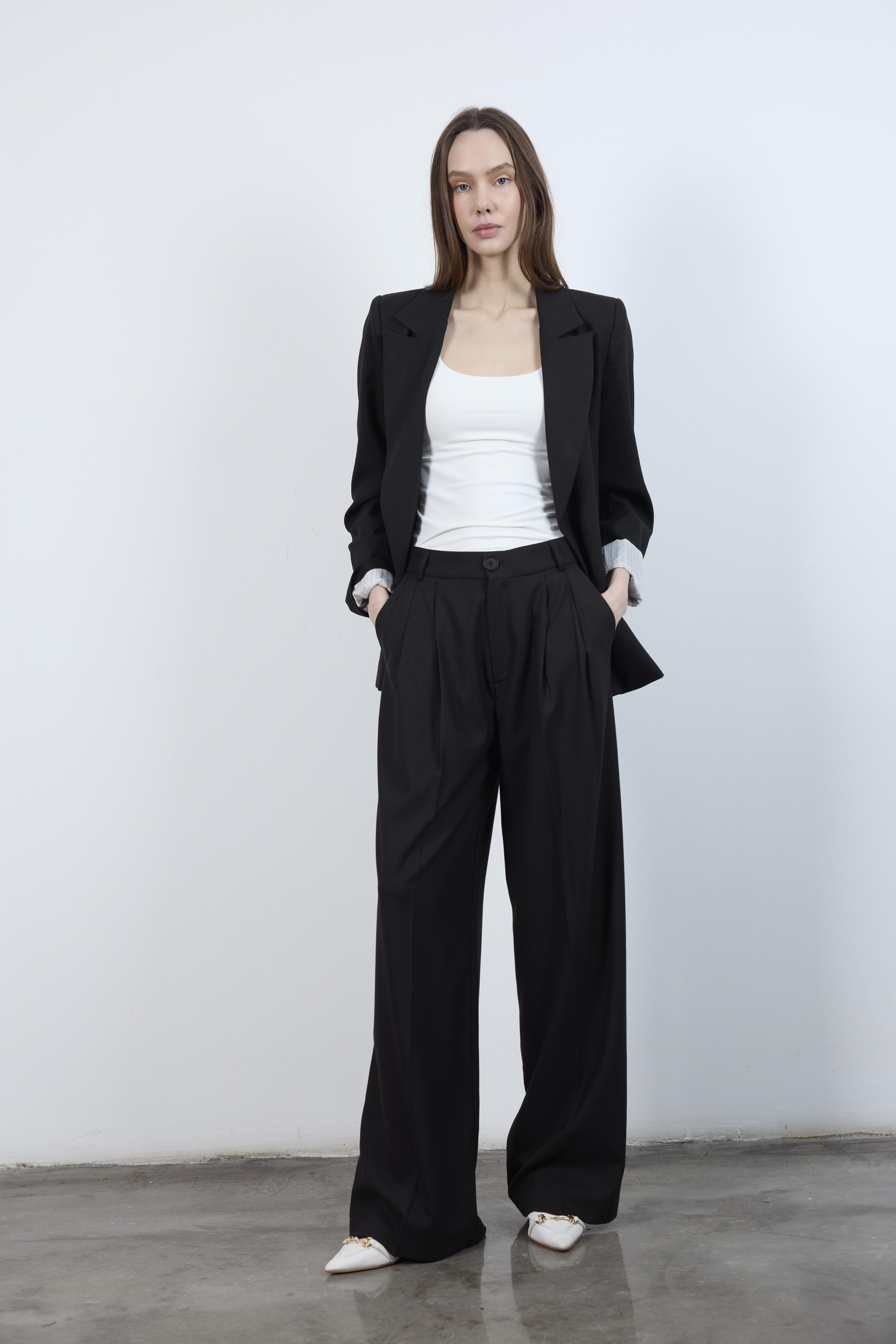 50997 POLİVİSKON PANTOLON SİYAH