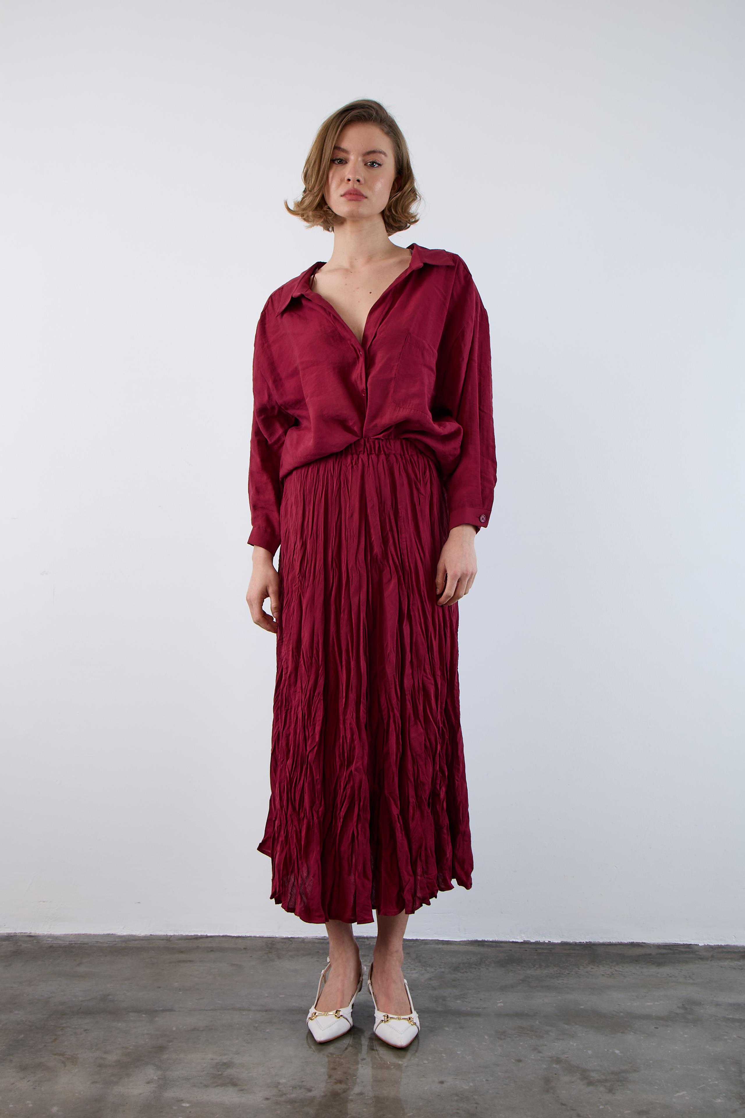 3207 KIRIŞIK ETEK BORDO