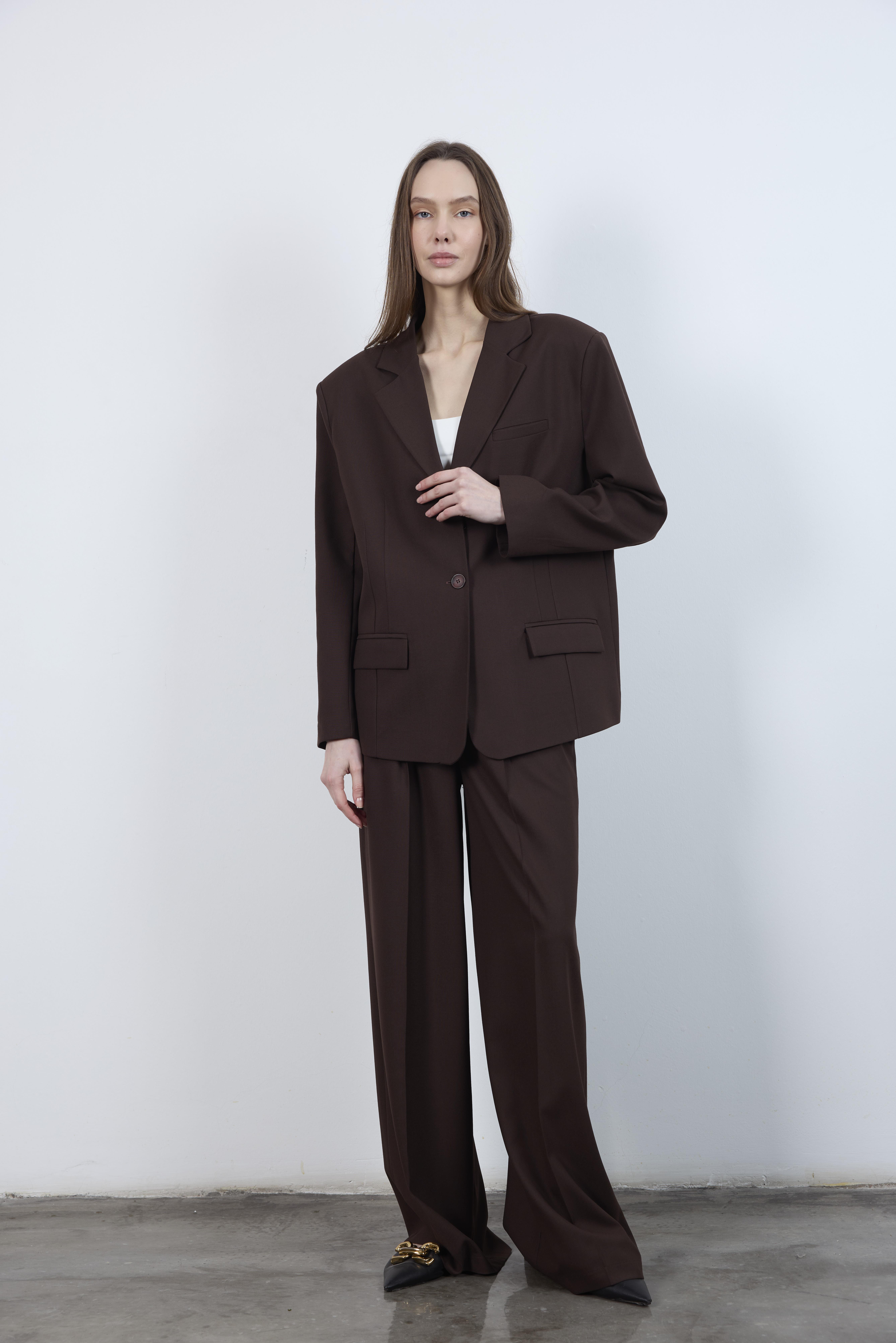 9281 POLİVİSKON CEKET KOYU KAHVE