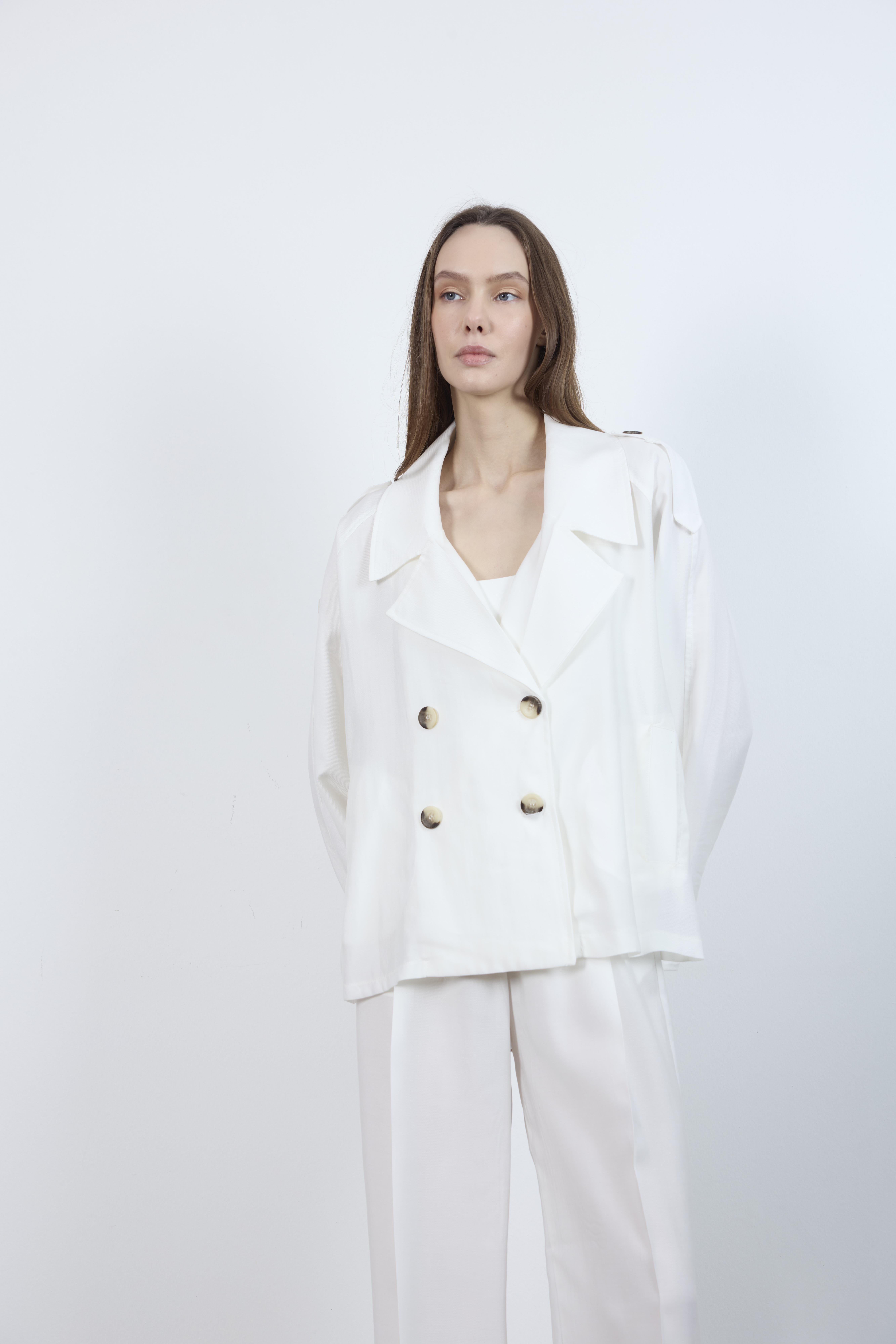 9547 KISA TRENÇ EKRU