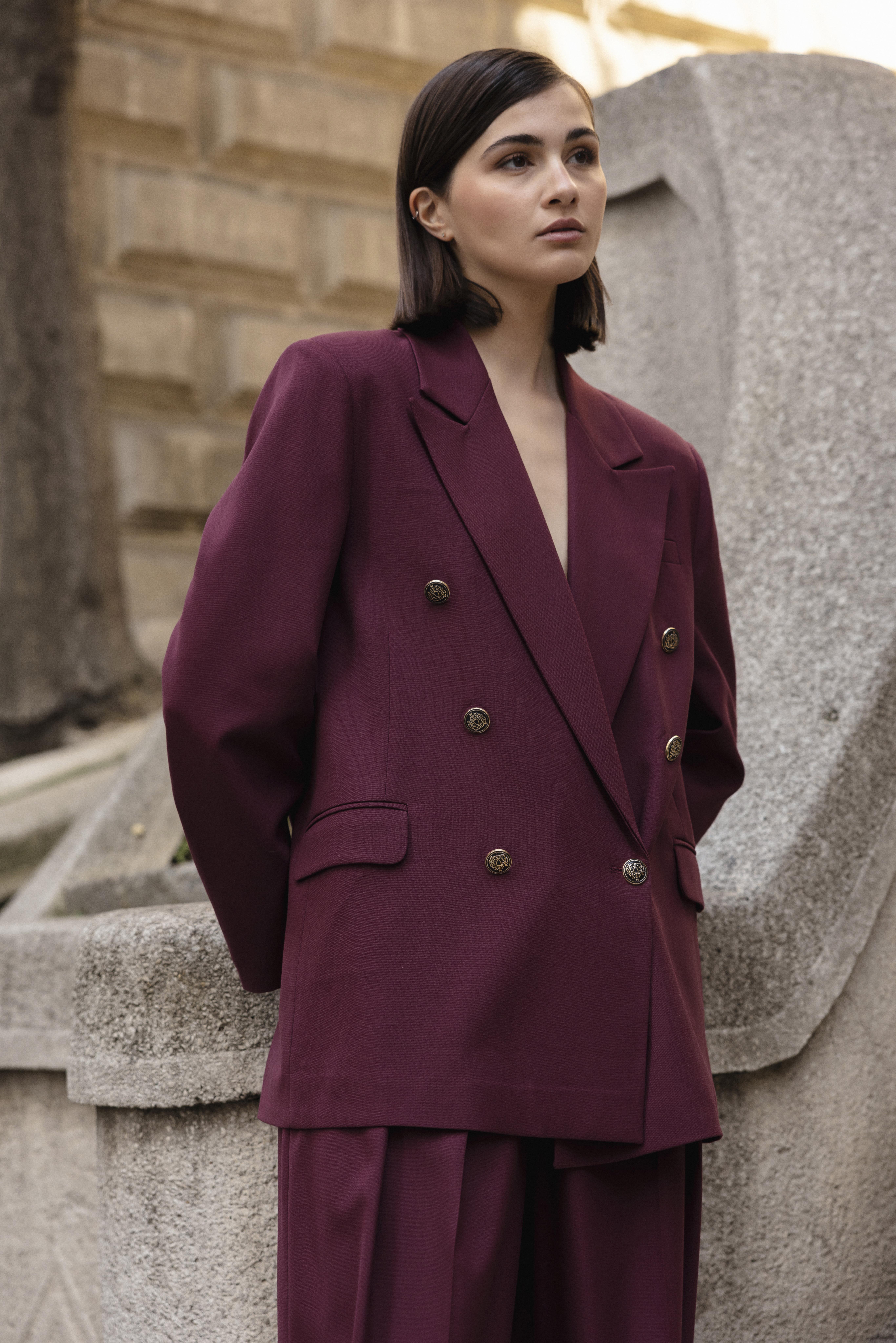 9561 POLİVİSKON KRUVAZE CEKET BORDO