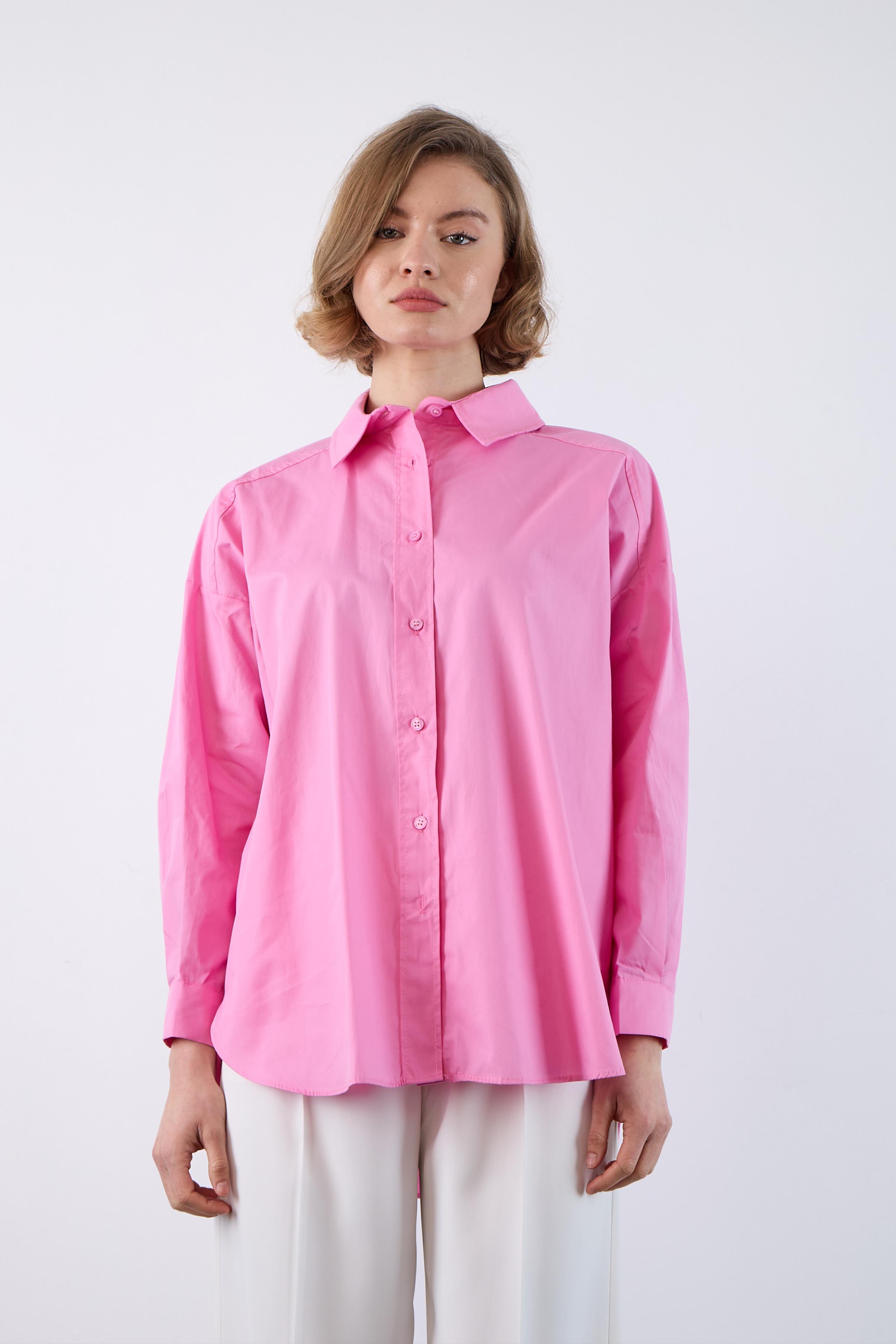 4943 POPLİN GÖMLEK PEMBE
