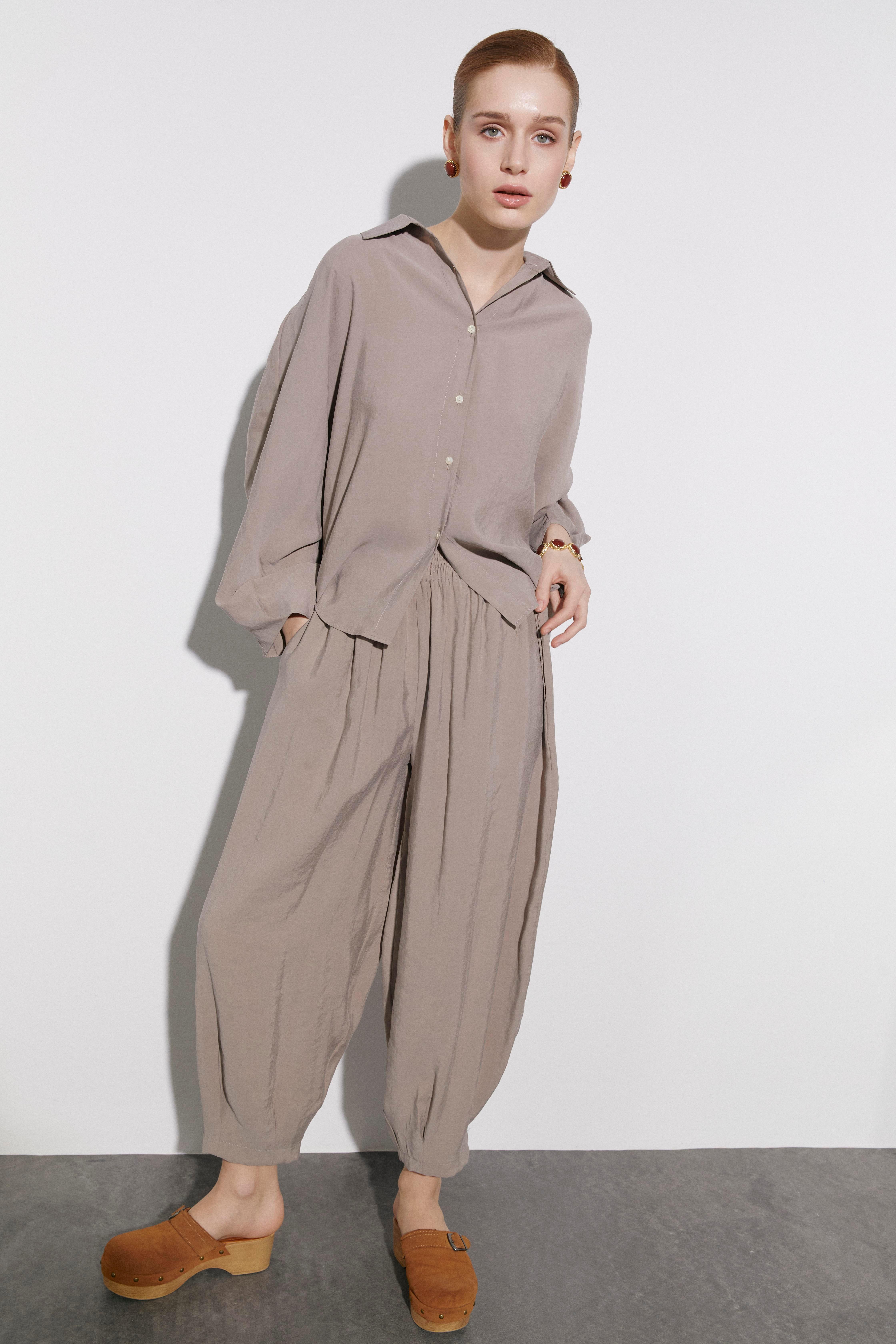 50957 GÖMLEK PANTOLON TAKIM VİZON