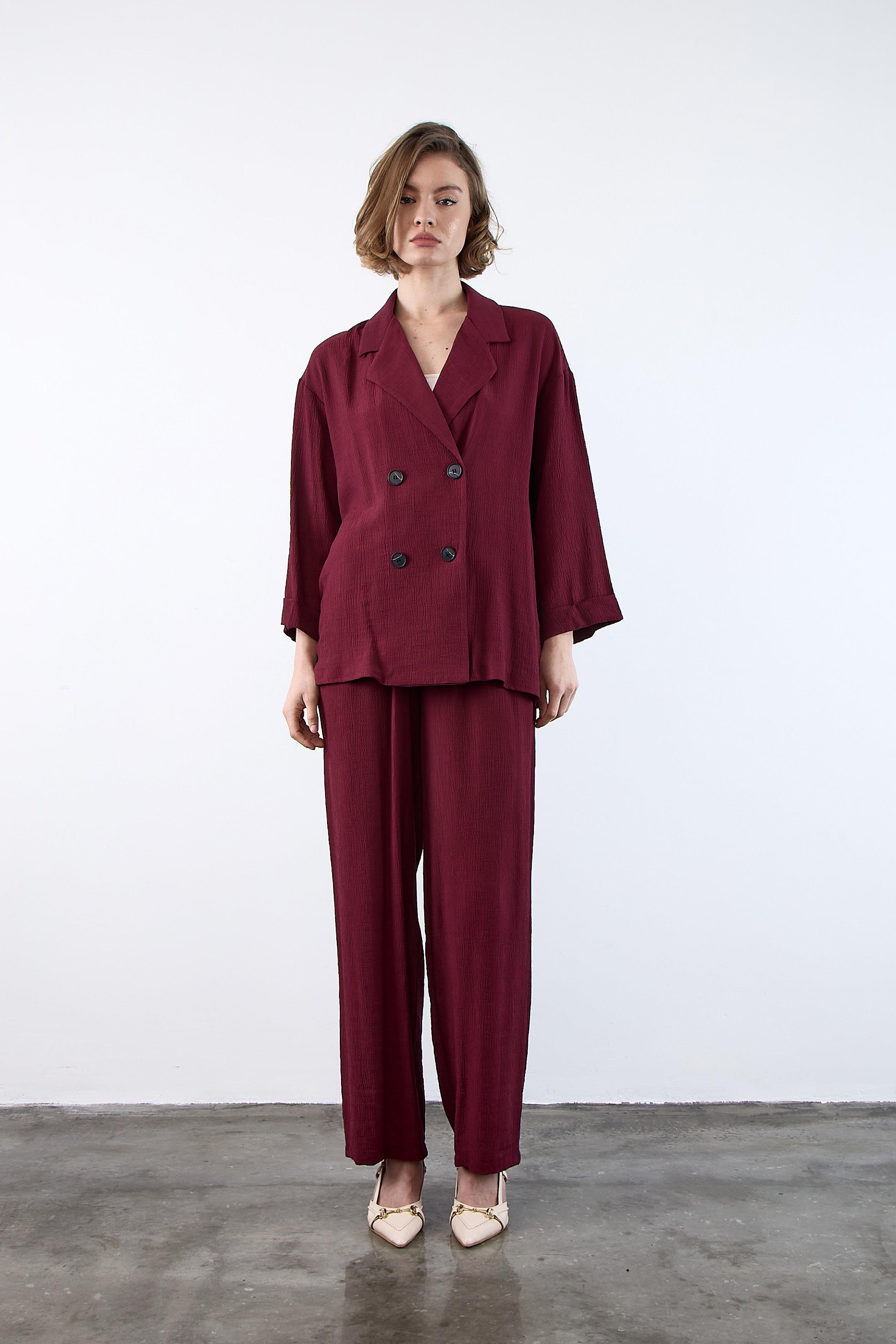 51107 CEKET PANTOLON TAKIM BORDO