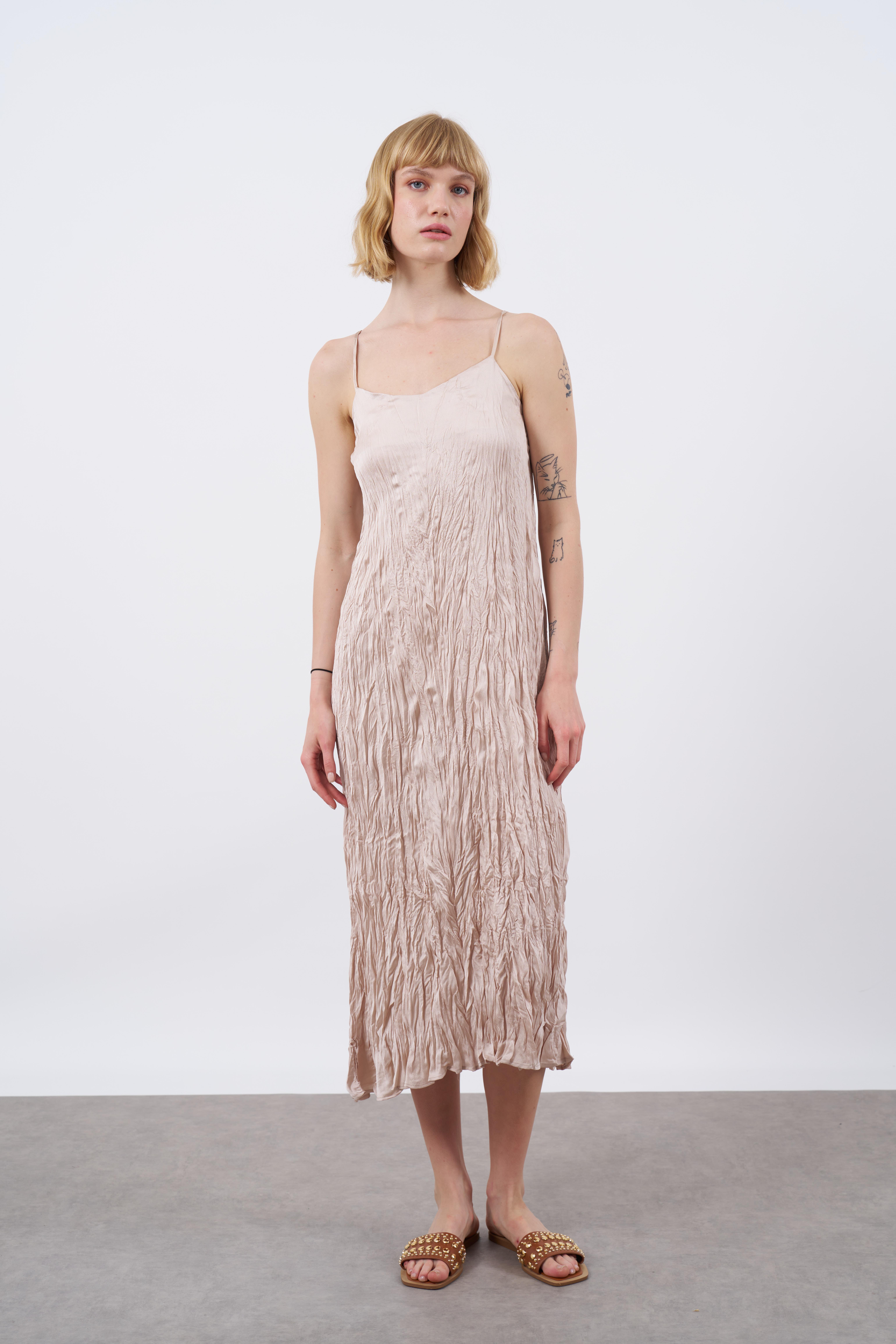 3155 SATEN ASKILI ELBİSE TAŞ