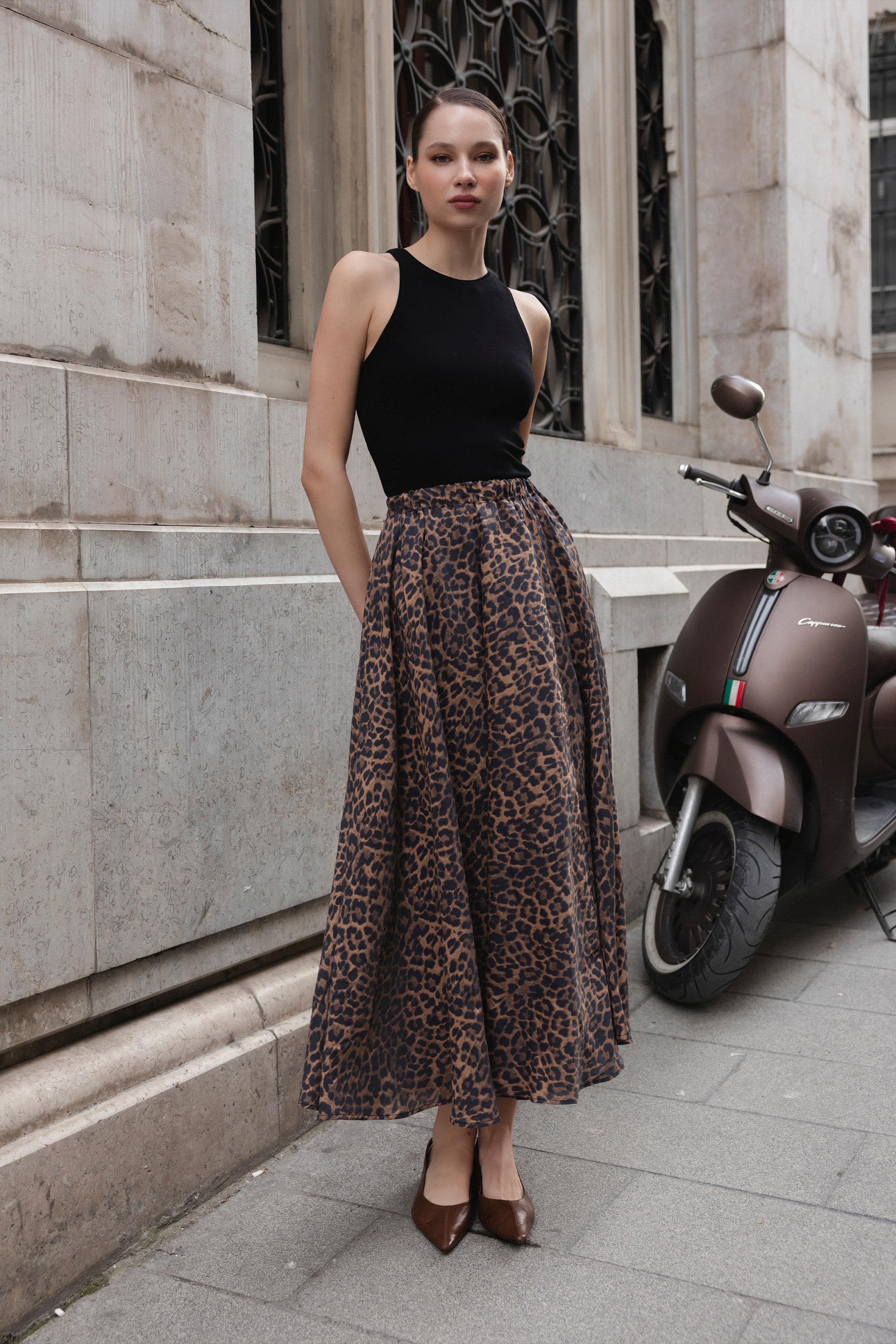 3278 LEOPAR DESEN ETEK KAHVE