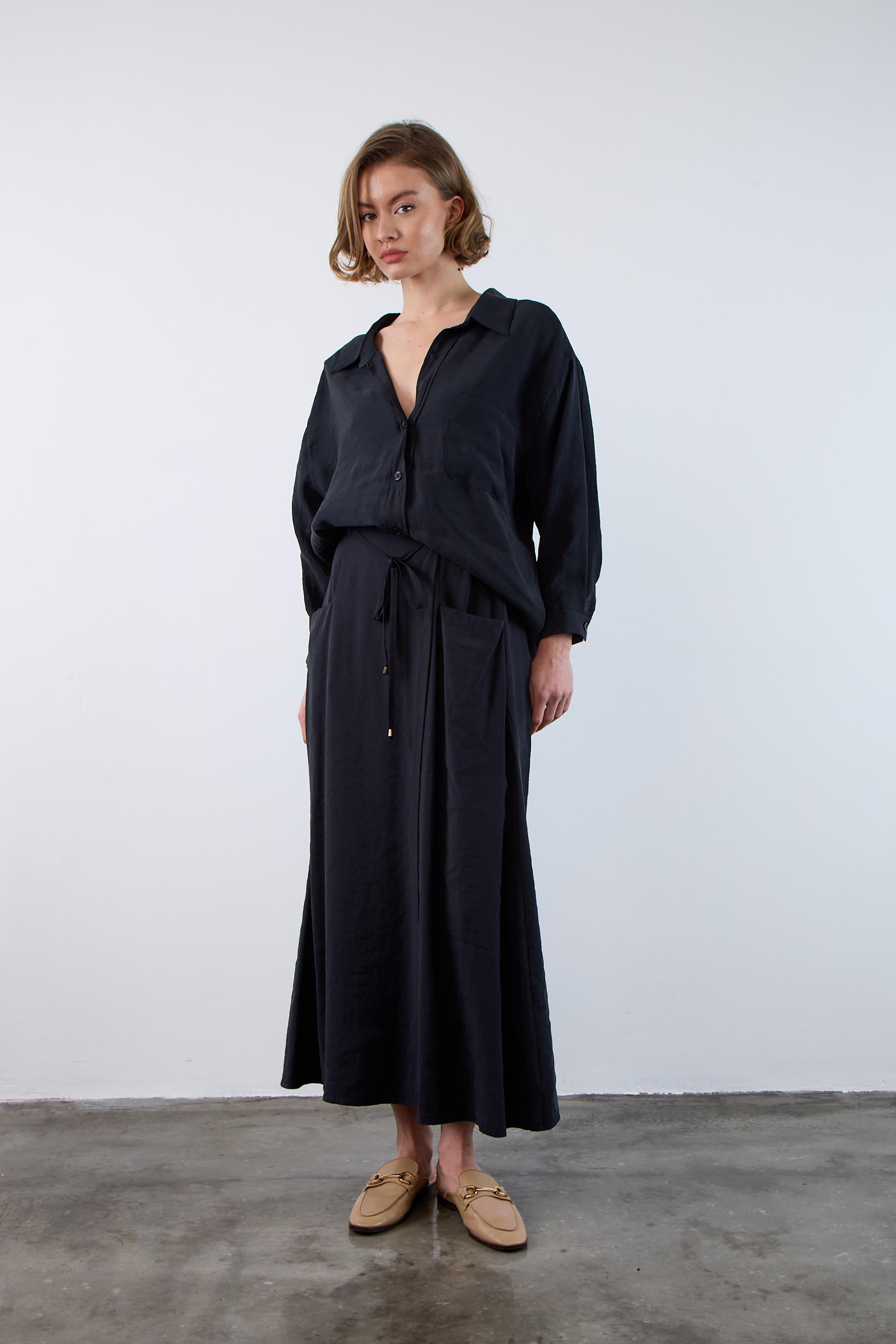 3264 LASTİKLİ ETEK SİYAH