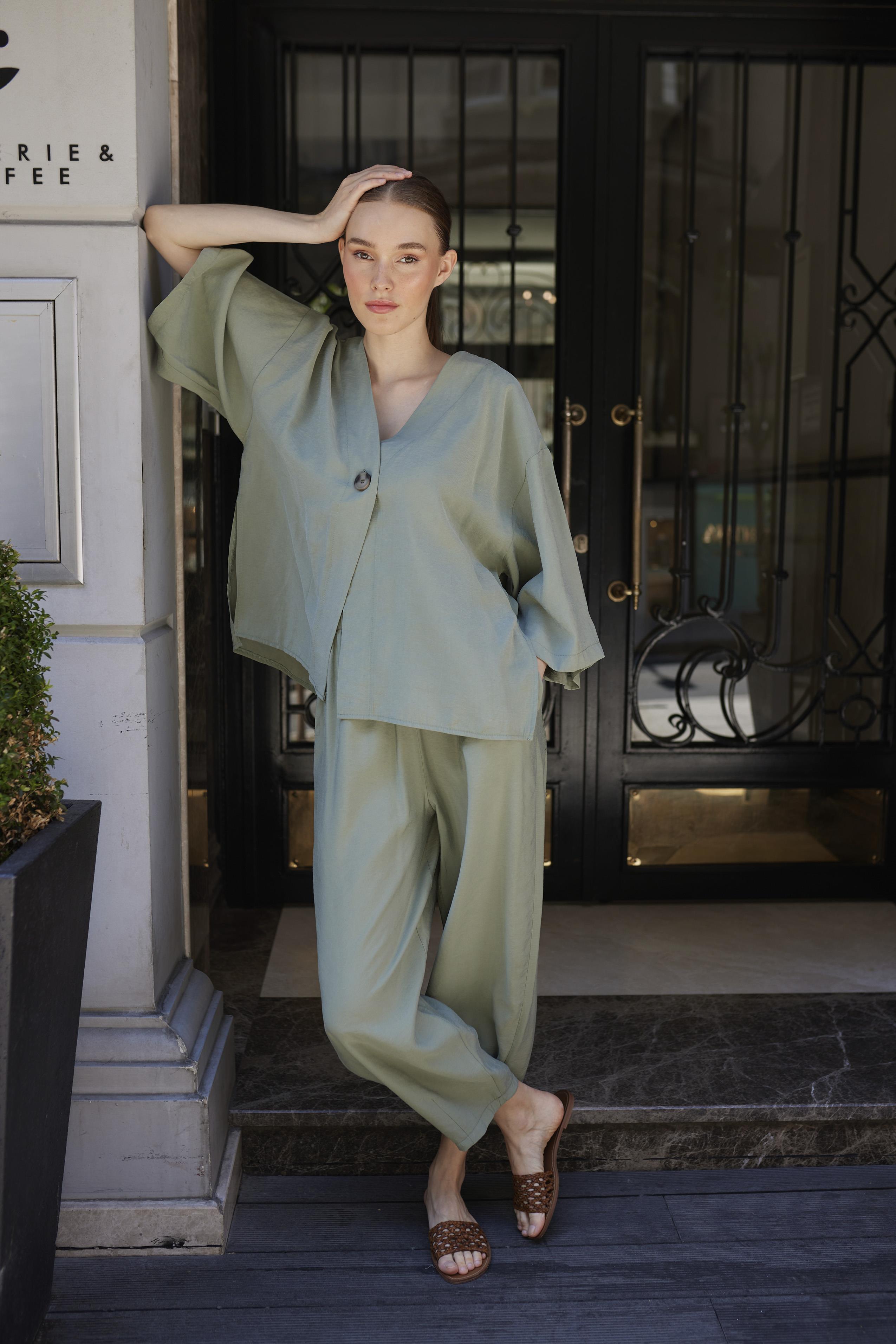 51189 BLUZ PANTOLON TAKIM ÇAĞLA YEŞİL