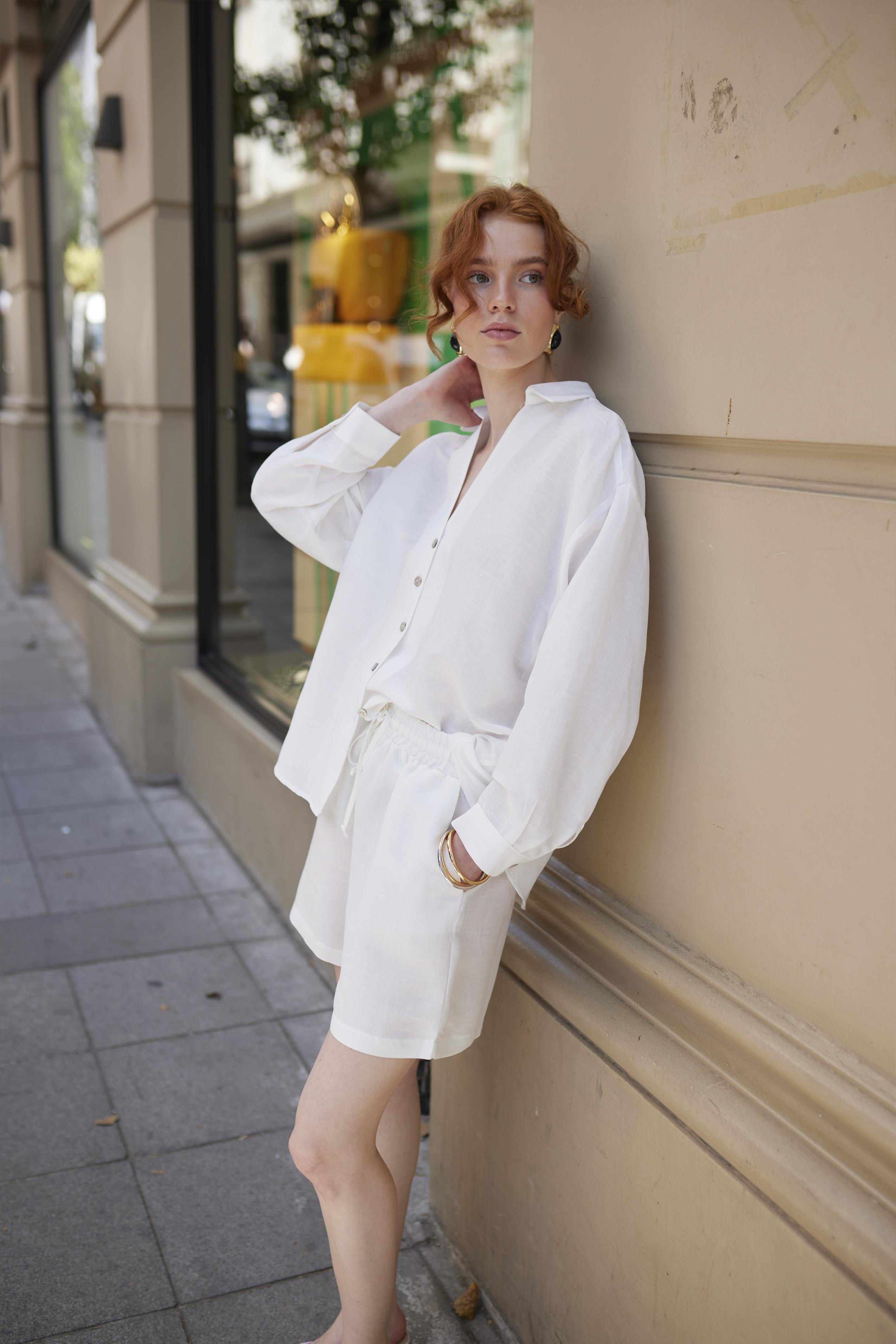 51178 GÖMLEK ŞORT TAKIM BEYAZ