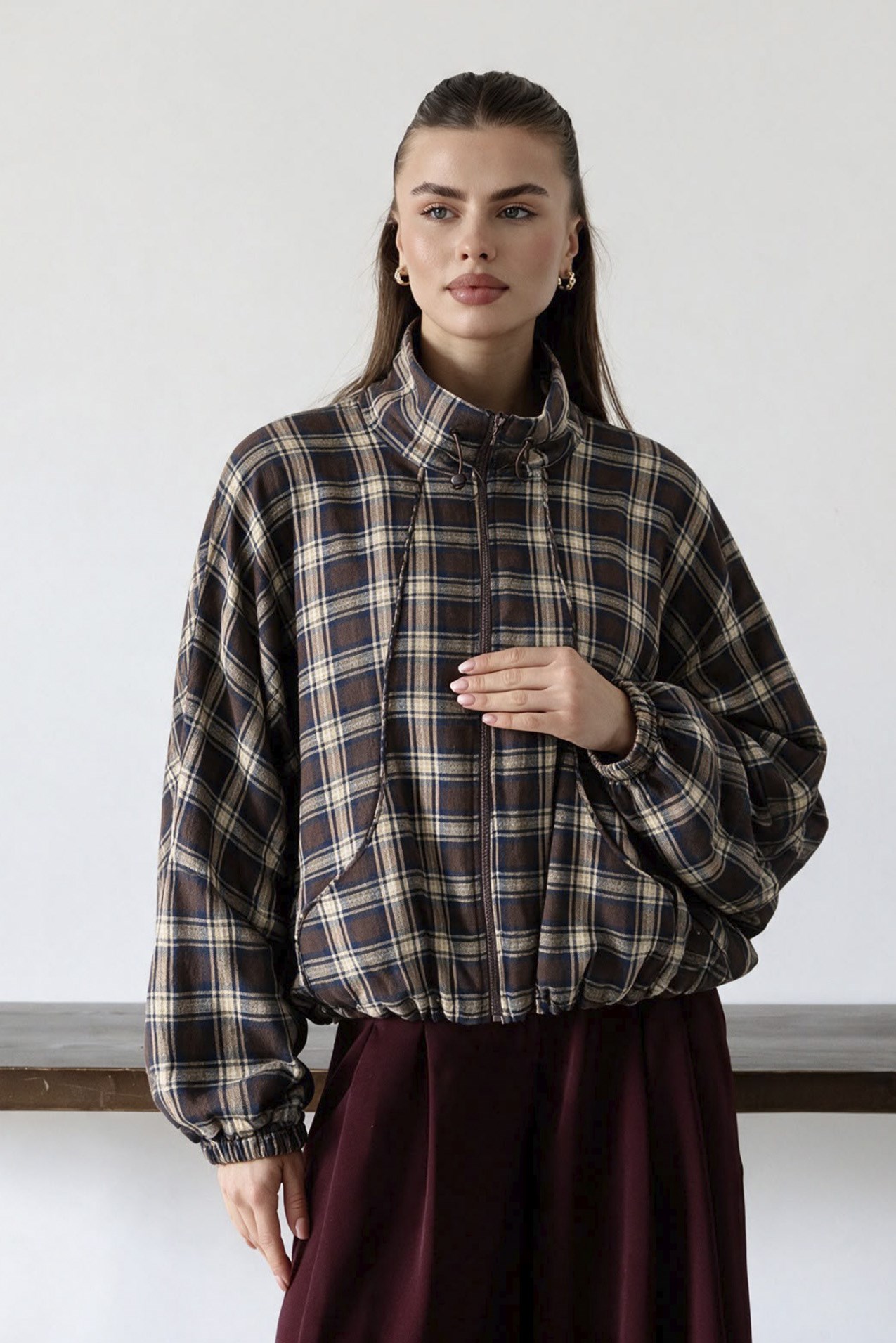 9827 DİK YAKALI REGLAN CEKET AÇIK KAHVE