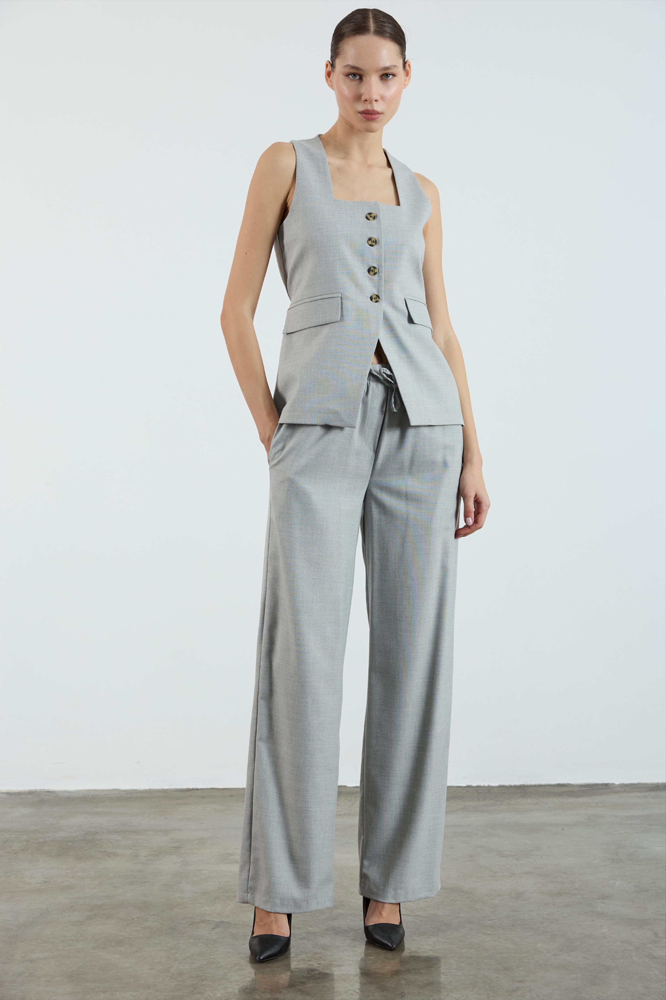 51102 YELEKLİ TAKIM GRİ