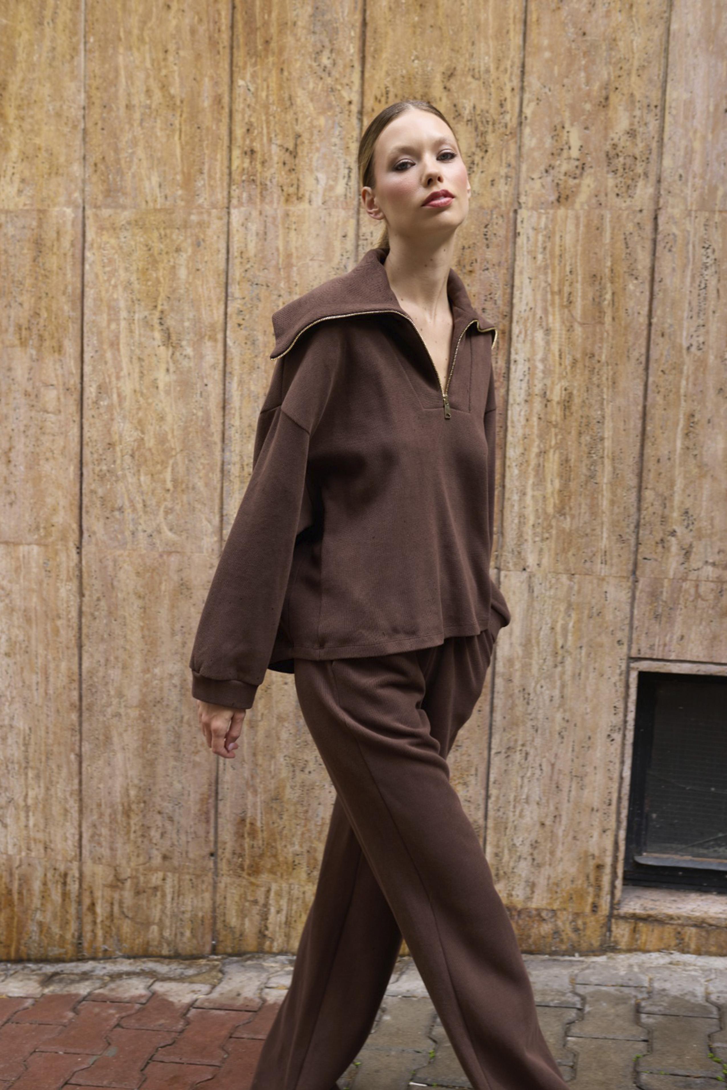 51218 TRİKO TAKIM KAHVE