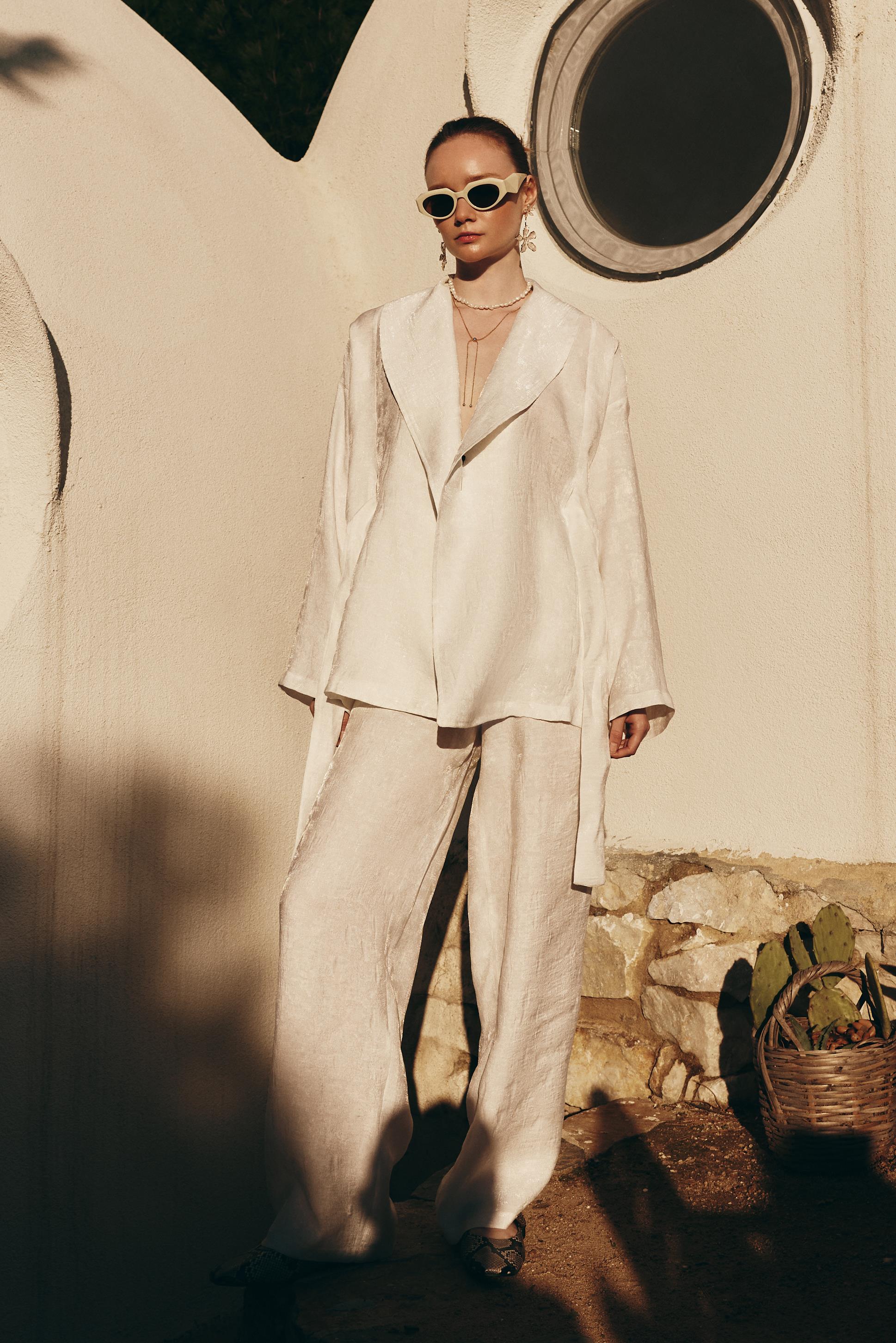 51100 ŞAL YAKA KİMONO TAKIM EKRU