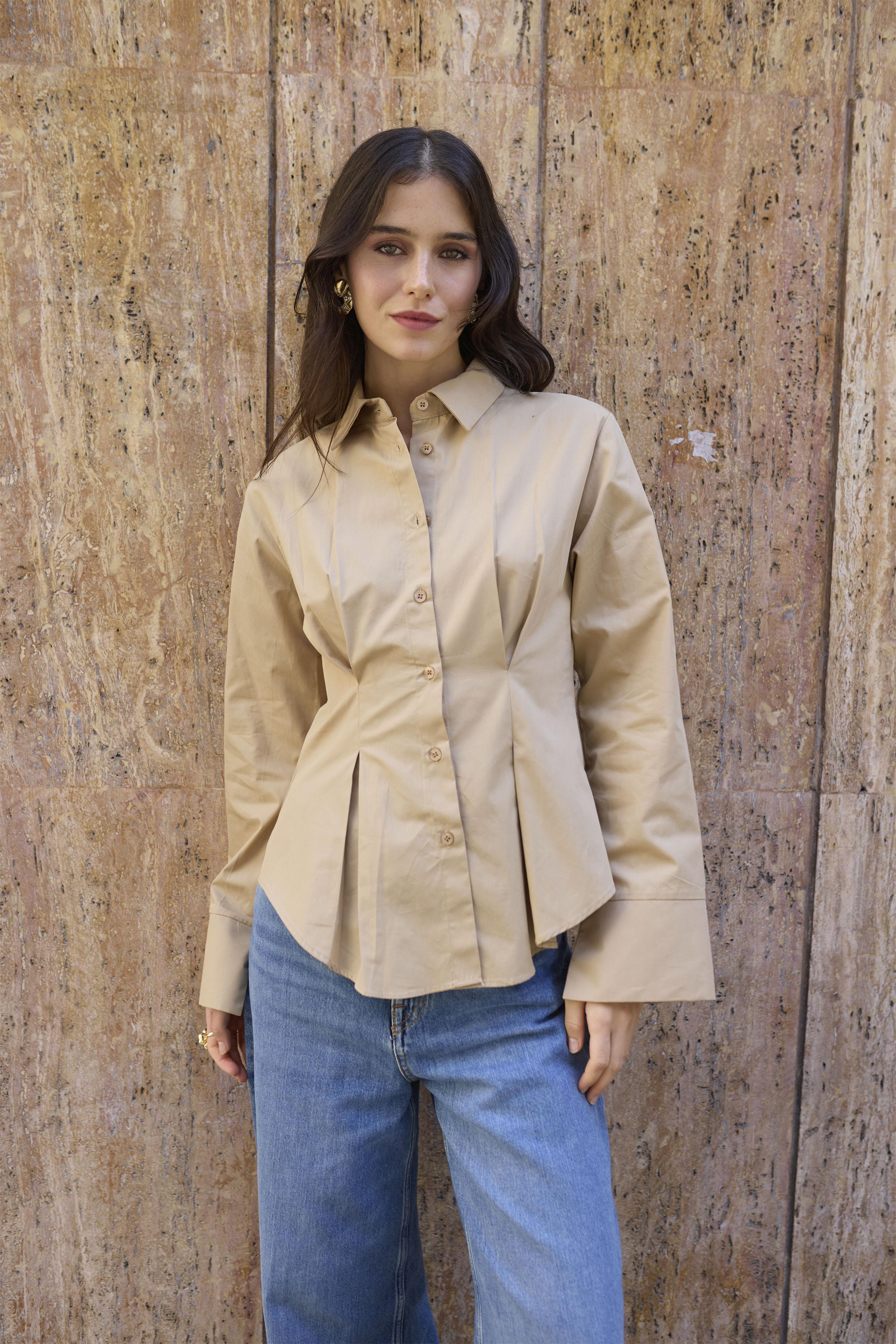 4965 PİLİLİ GÖMLEK CAMEL