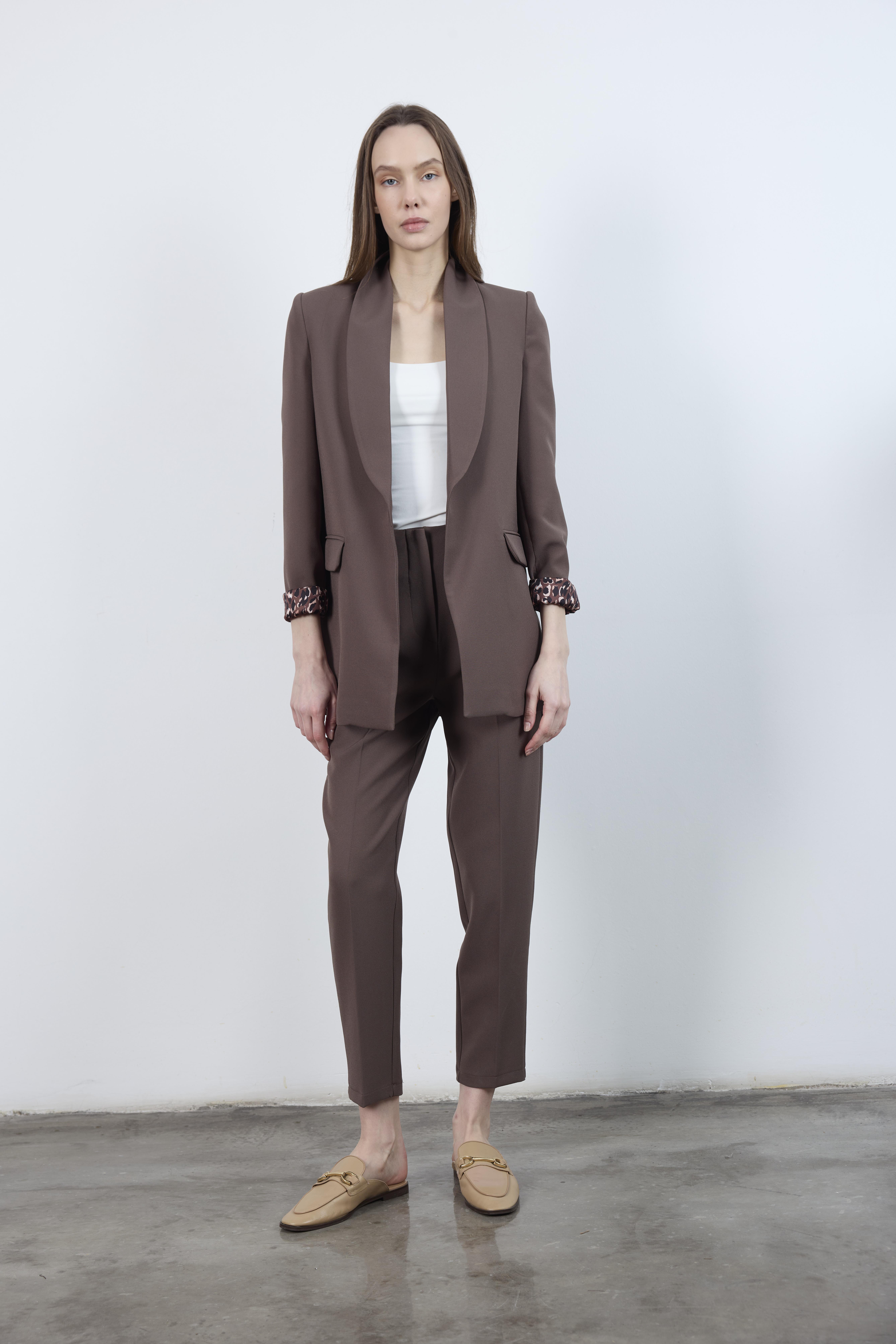 9227 ŞAL YAKA CEKET KAHVE