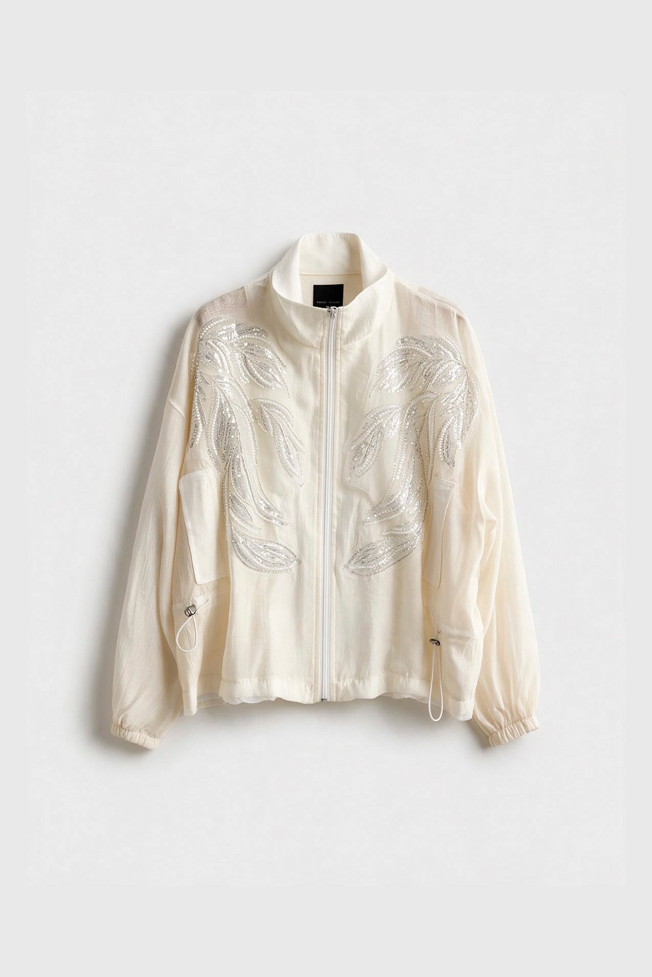 9773 NAKIŞLI DİK YAKALI MONT OFF WHITE