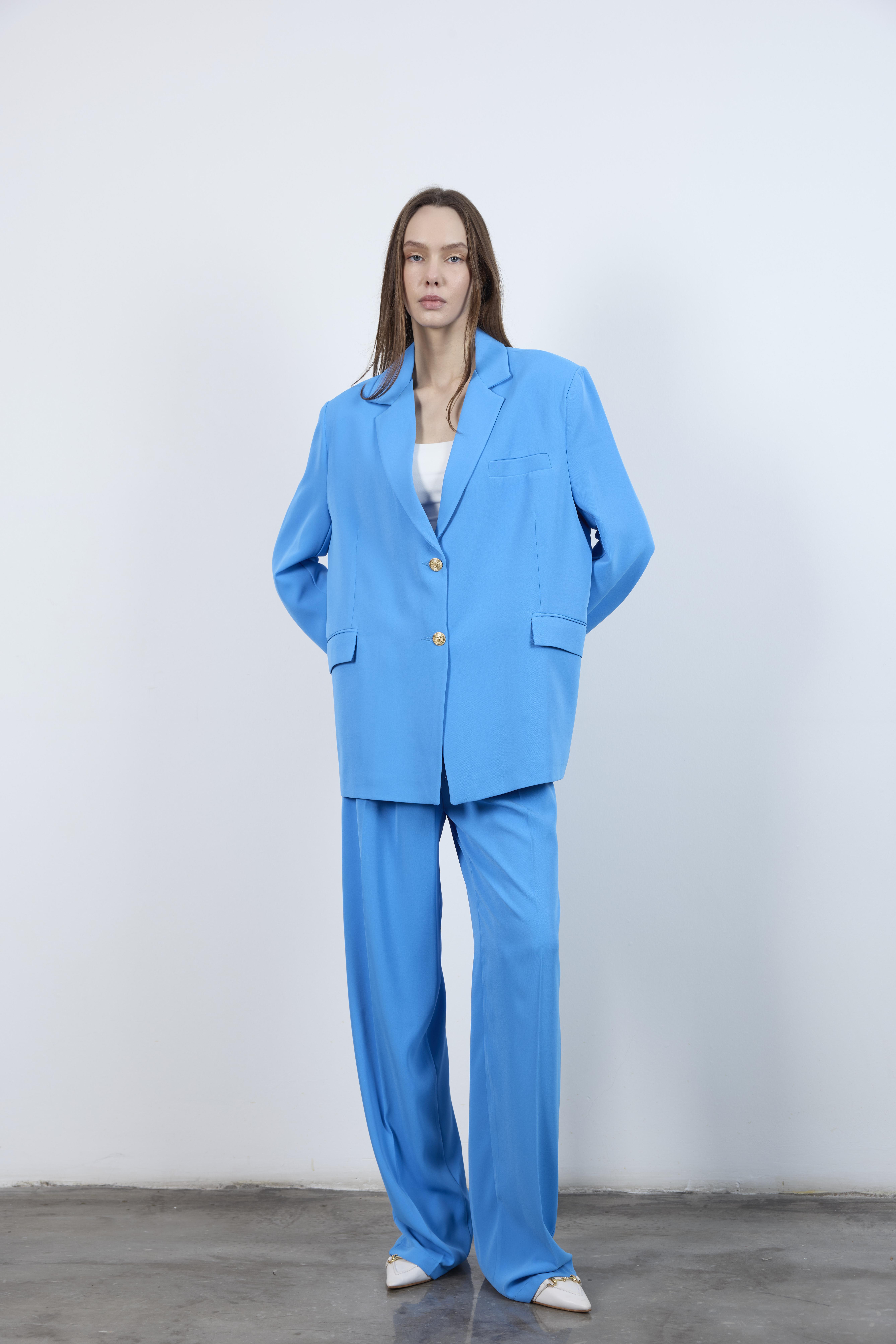 9418 CEKET PANTOLON TAKIM MAVİ