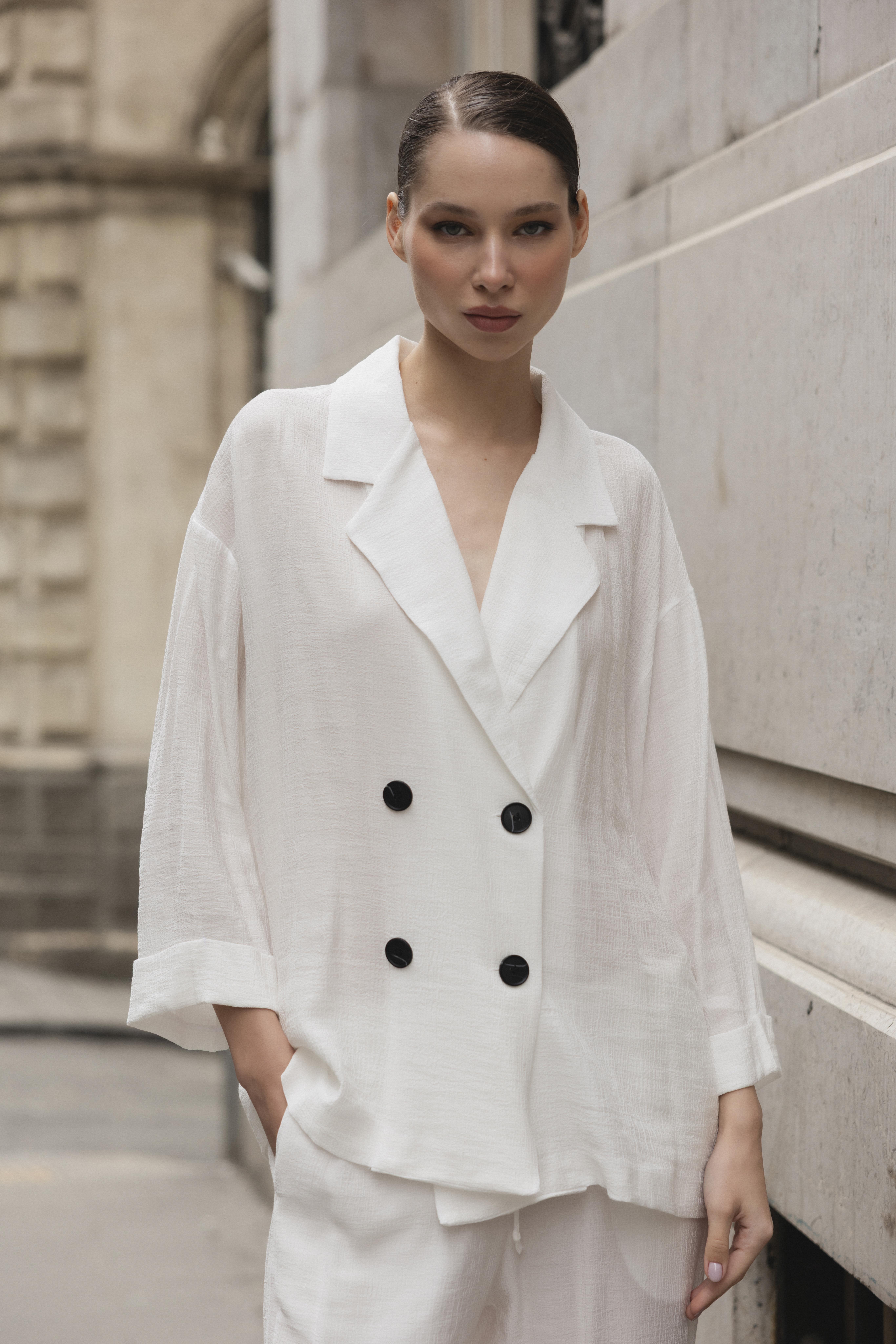 51107 CEKET PANTOLON TAKIM BEYAZ