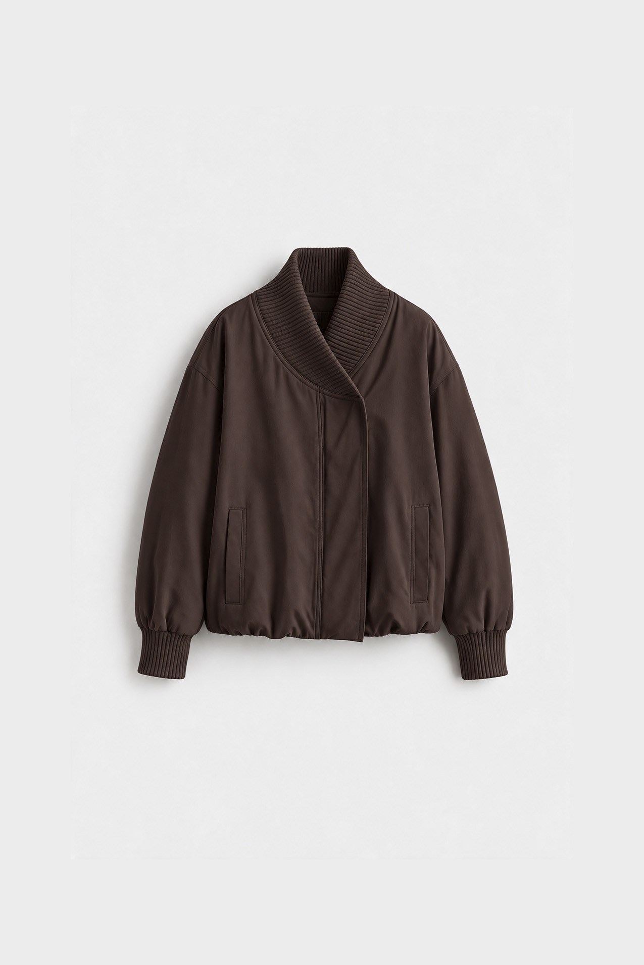 9742 TRIKO YAKALI BOMBER MONT KAHVE