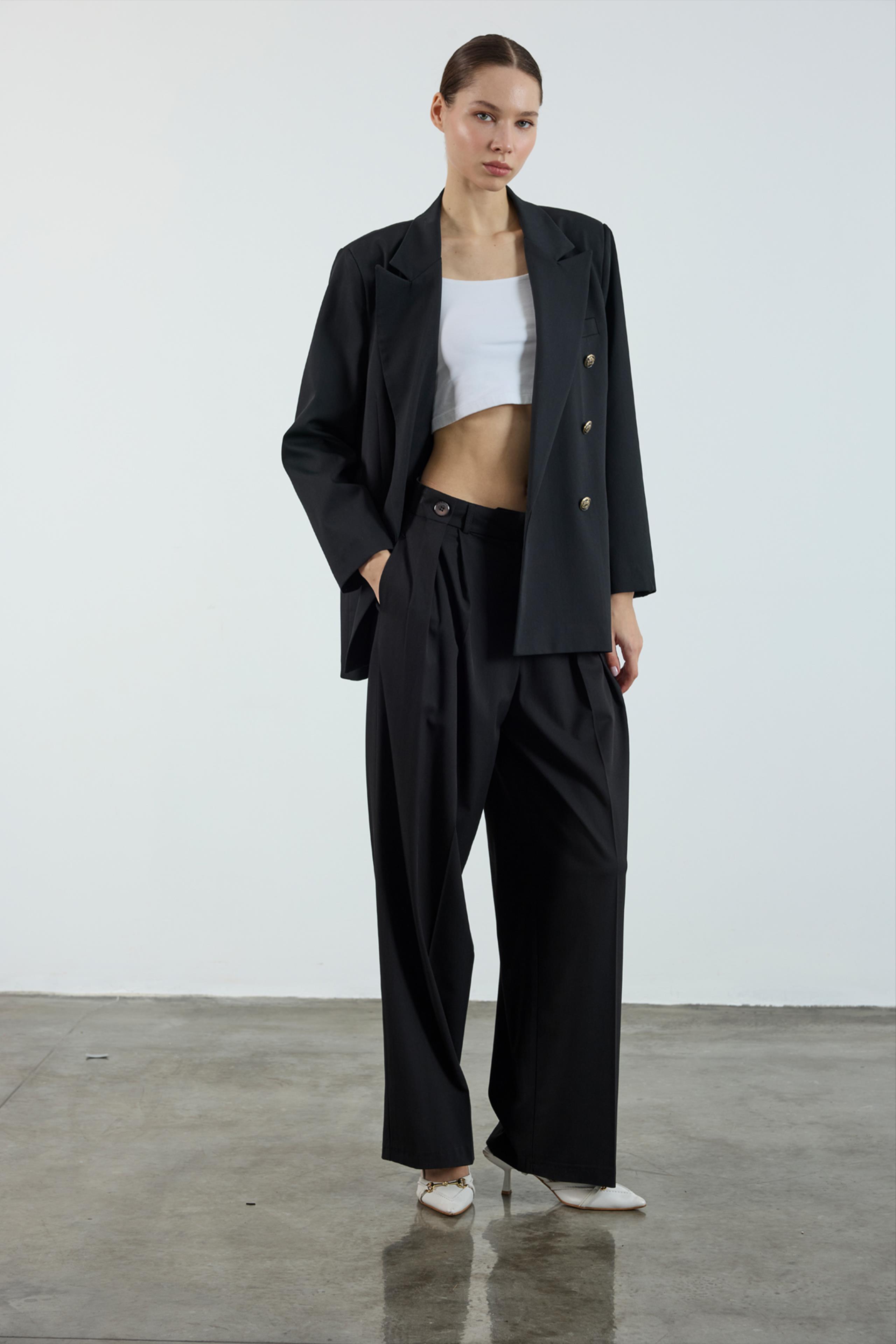 50920 POLİVİSKON PANTOLON SİYAH