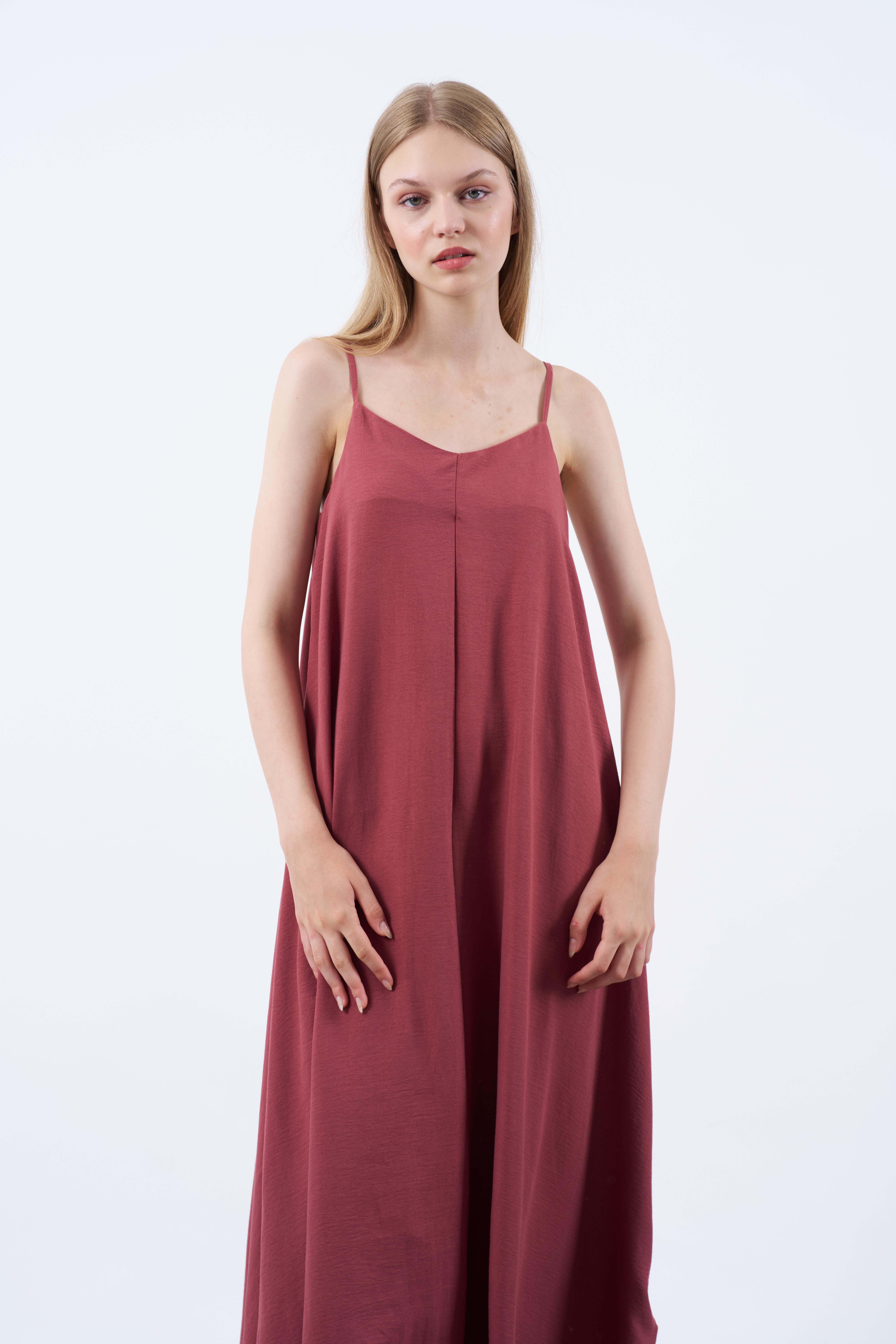 2975 ASKILI ELBİSE BORDO