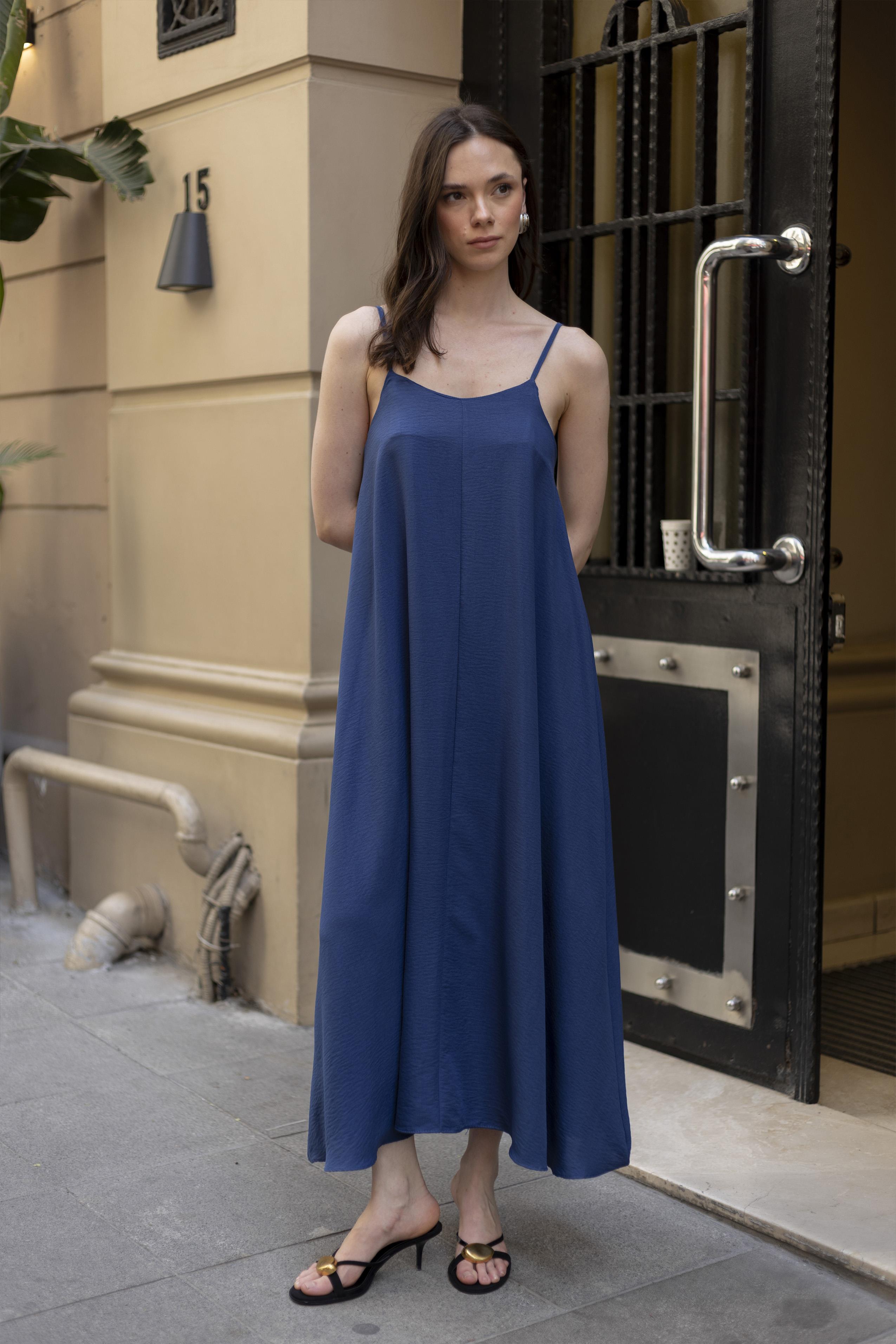 2975 ASKILI ELBİSE LACİVERT