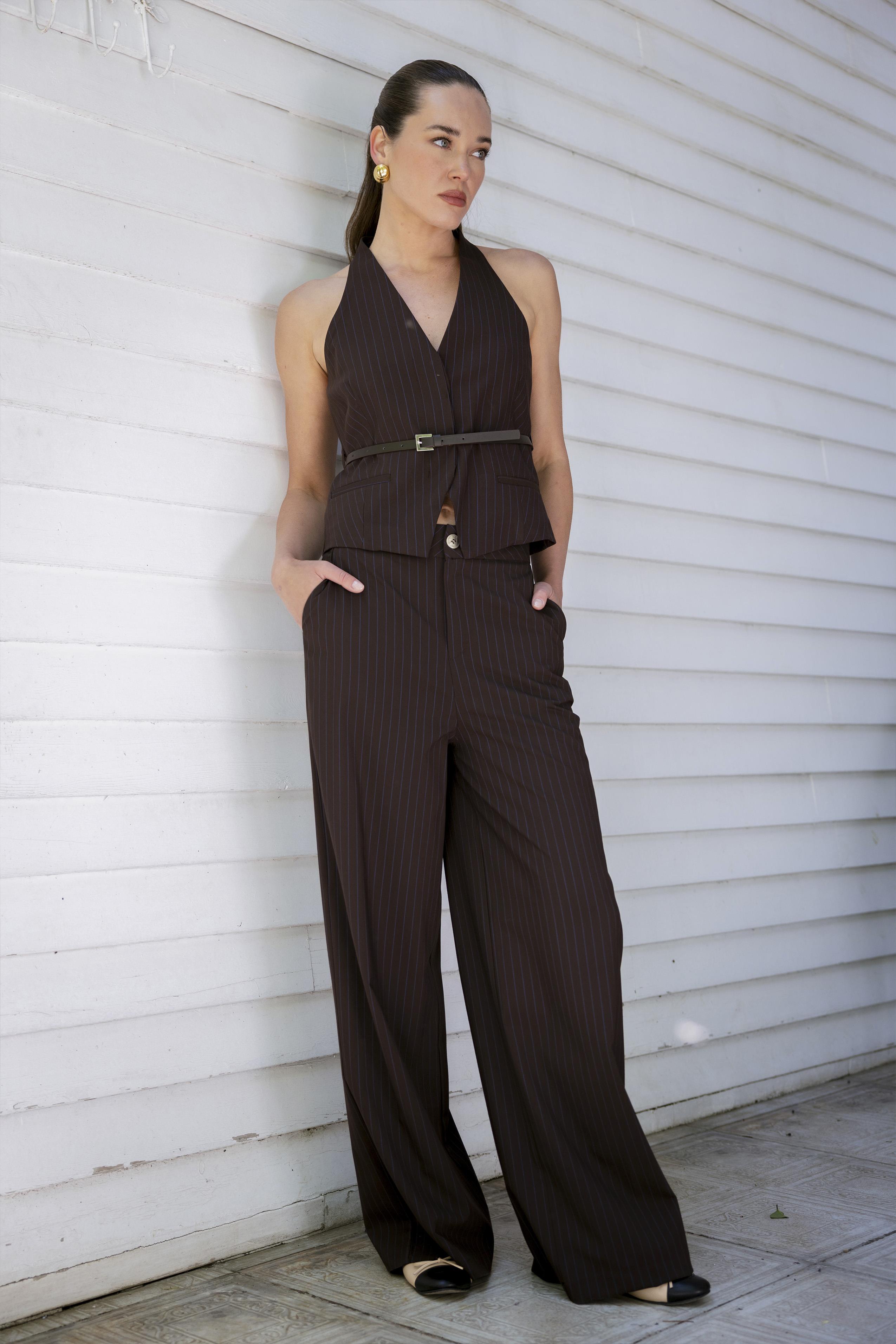 9569 YELEK PANTOLON TAKIM KAHVE