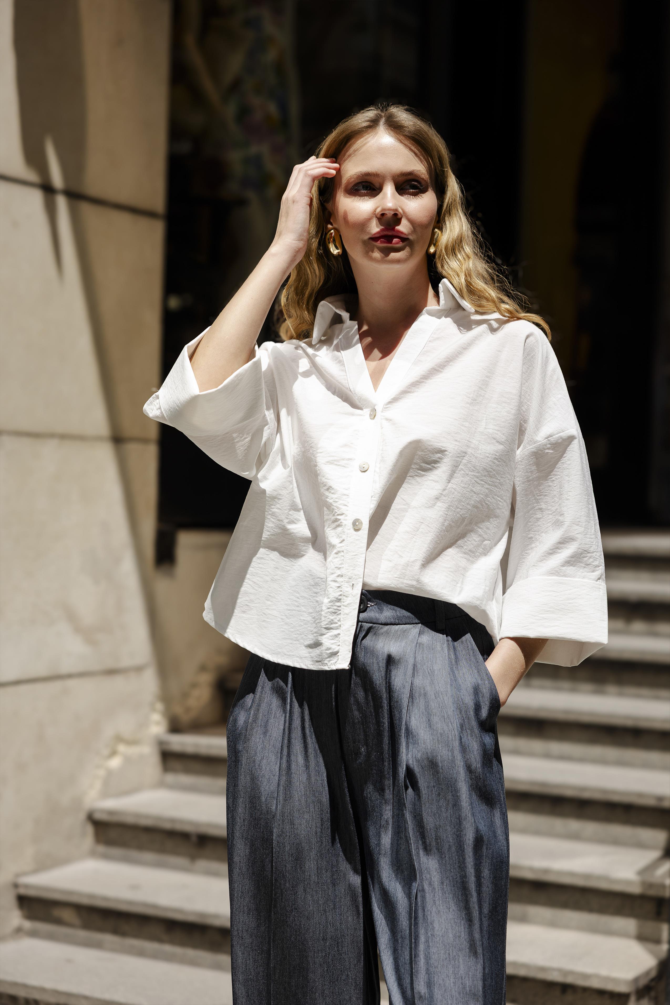 4973 OVERSIZE GÖMLEK BEYAZ