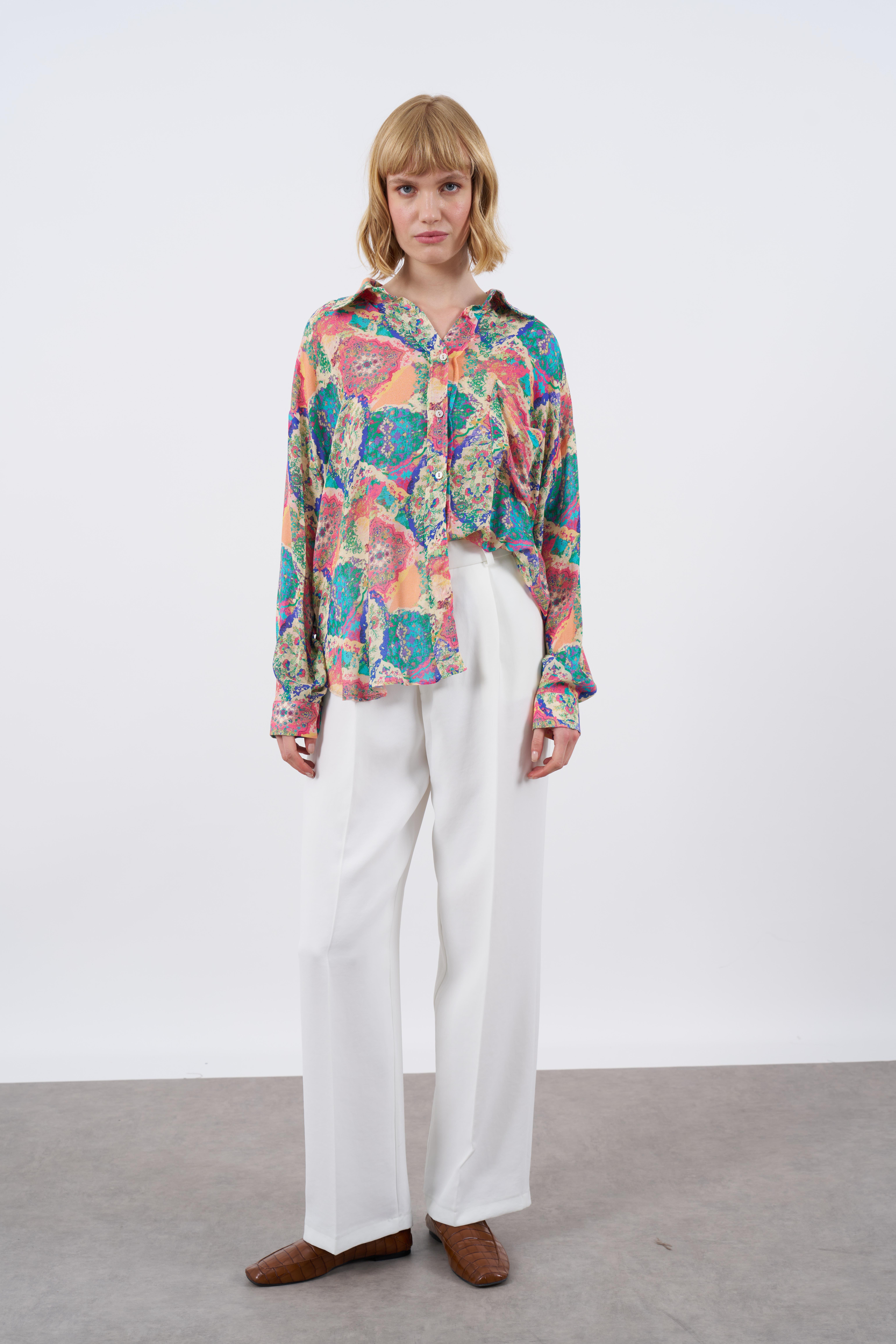 4928 EMPİRME GÖMLEK MULTICOLOR