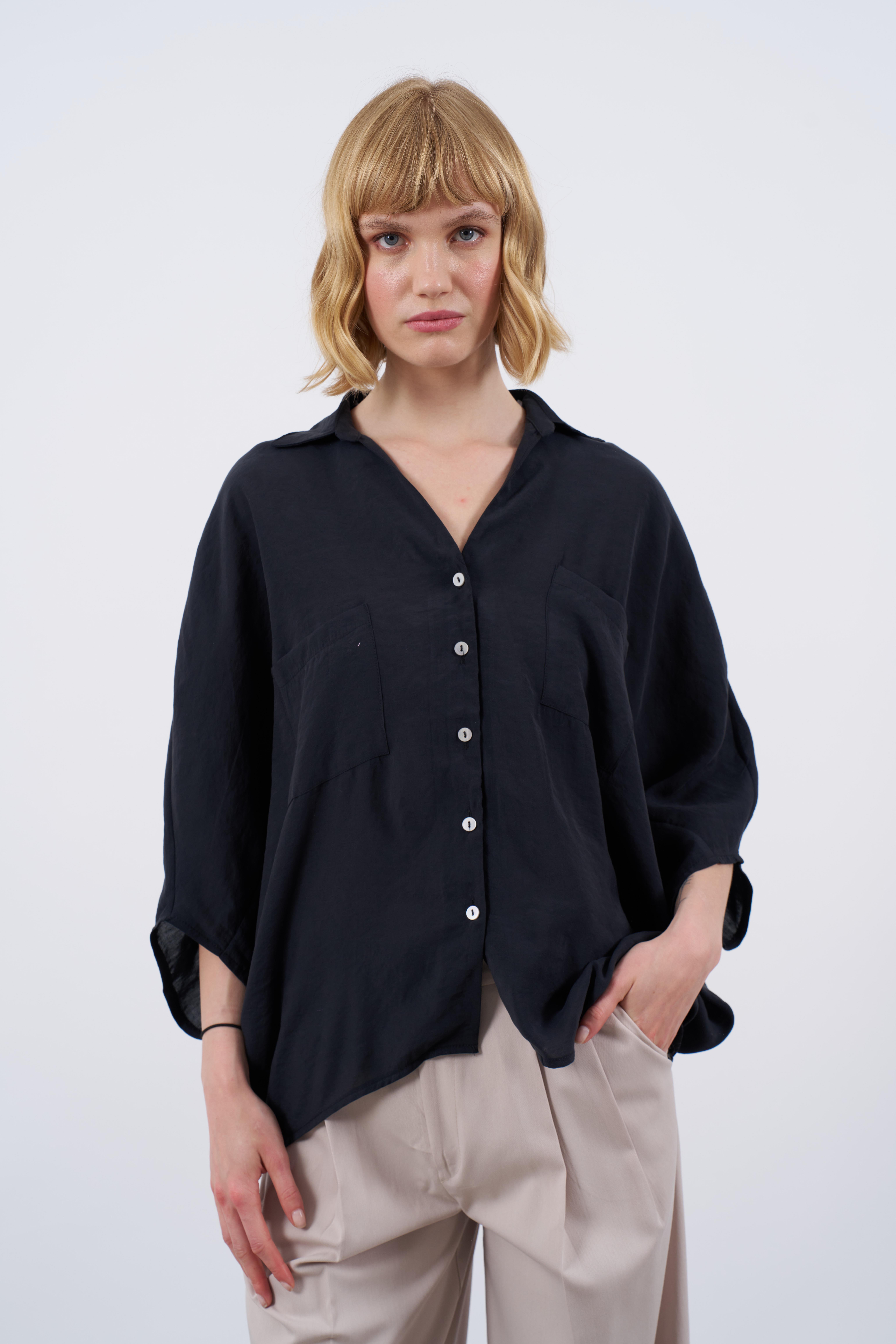 4925 OVERSIZE GÖMLEK SİYAH