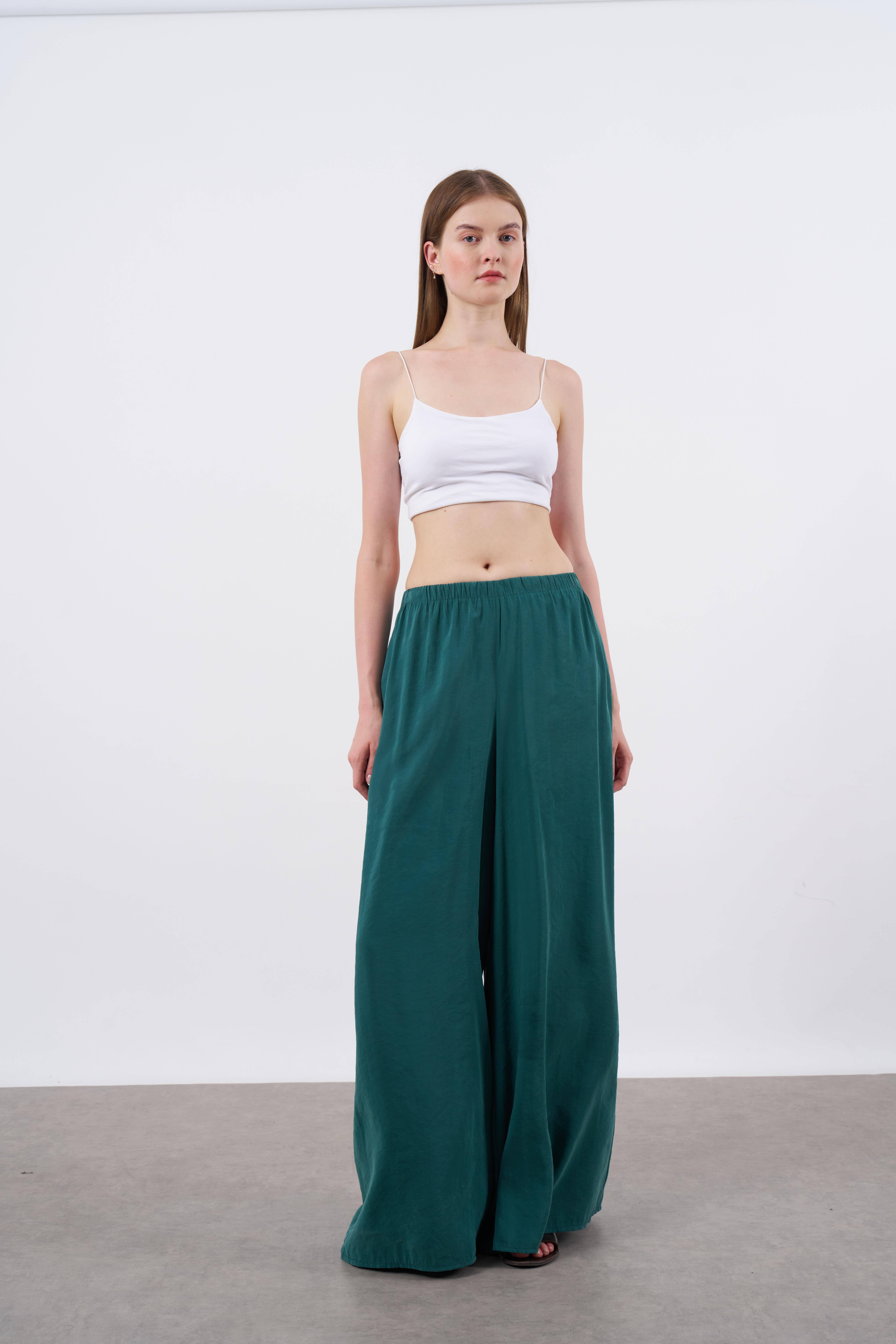 50979 LASTİKLİ PANTOLON ZÜMRÜT