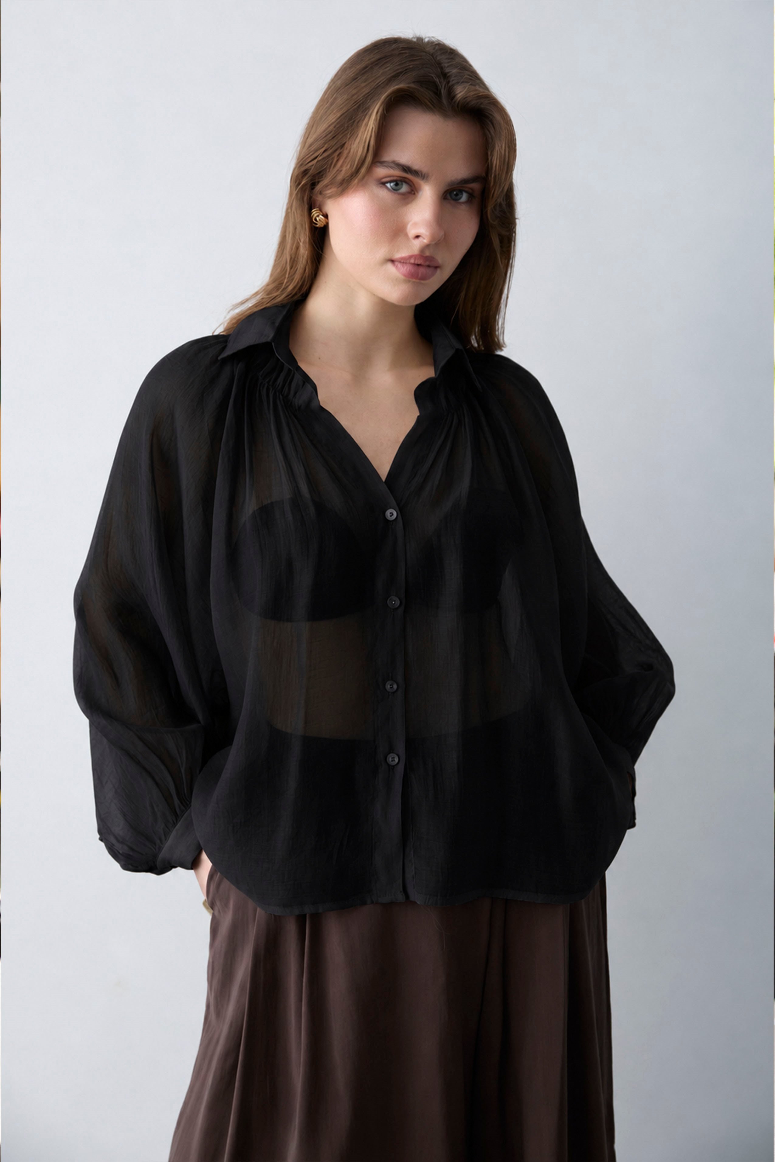 5018 OVERSIZE GÖMLEK SİYAH